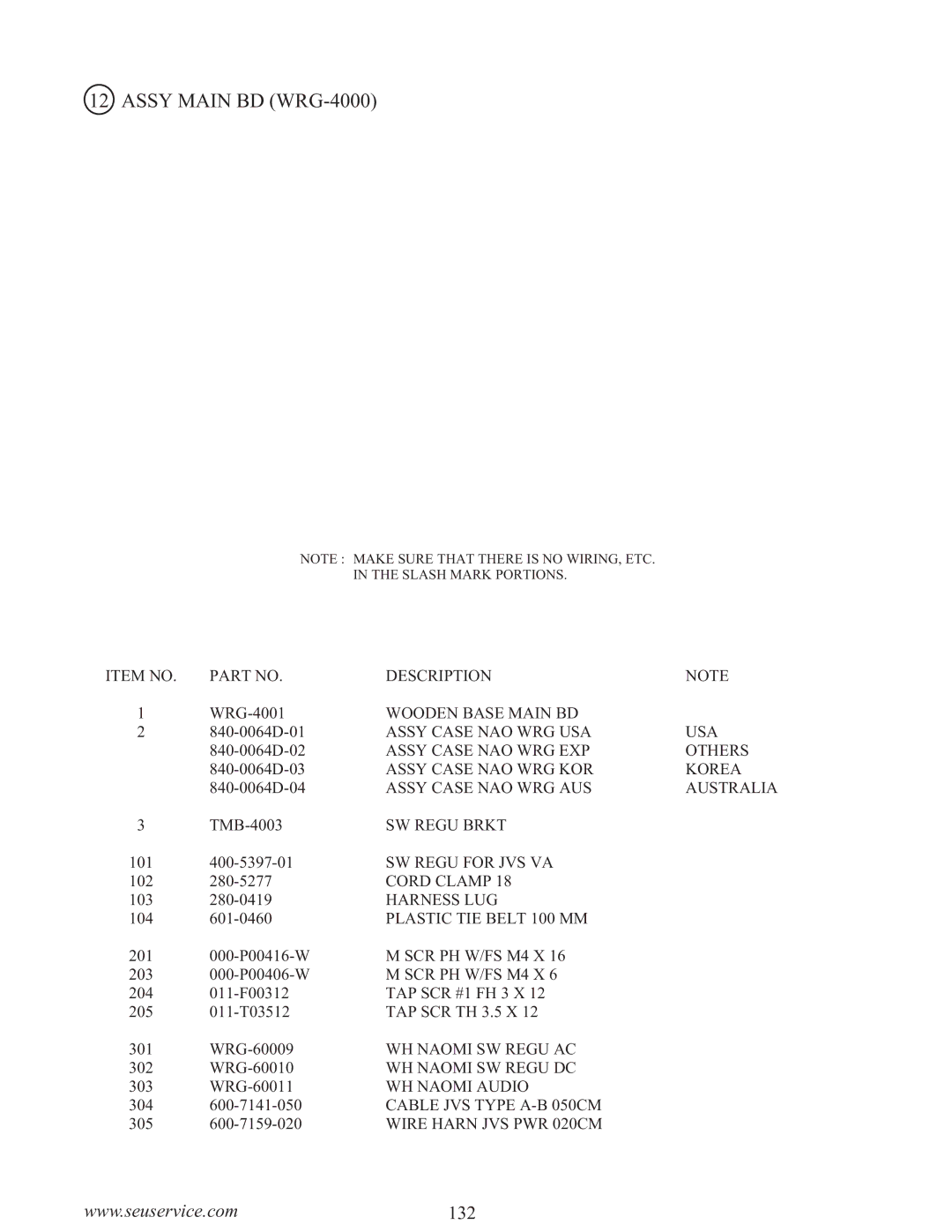 Sega WaveRunner owner manual Assy Main BD WRG-4000 