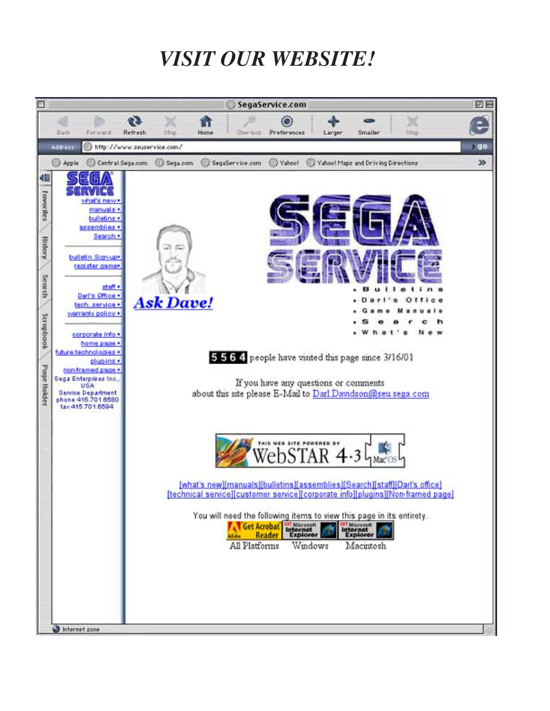 Sega WaveRunner owner manual Visit OUR Website 