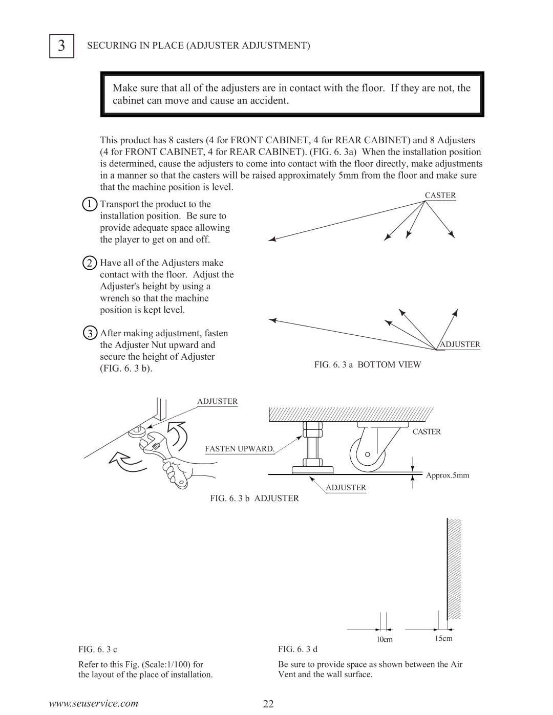 Sega WaveRunner owner manual Secure the height of Adjuster 