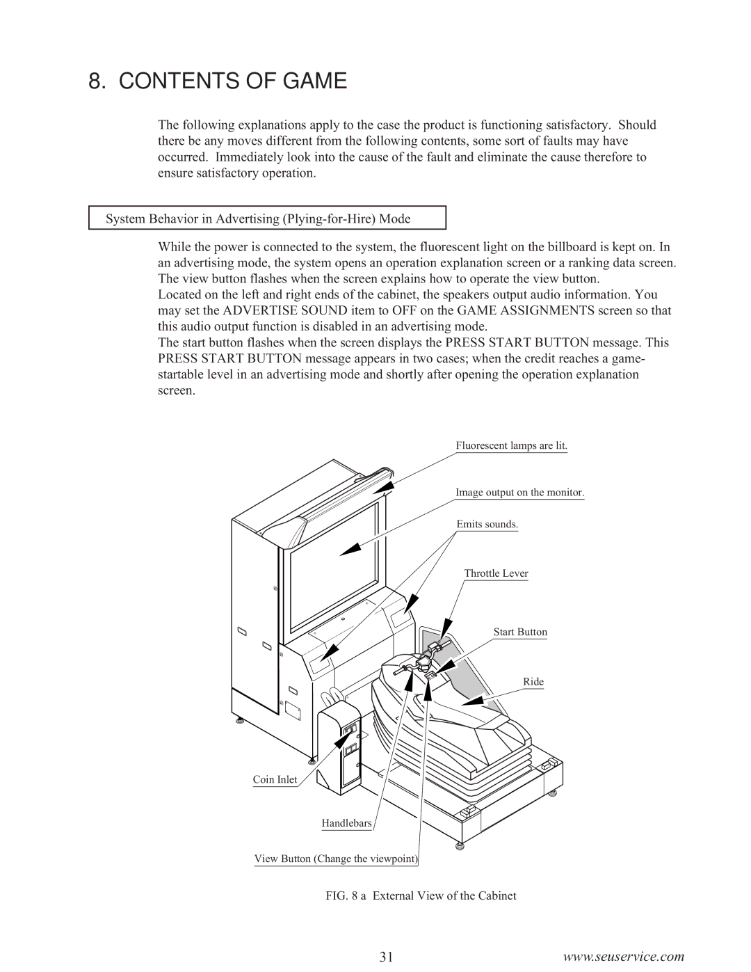 Sega WaveRunner owner manual Contents of Game 