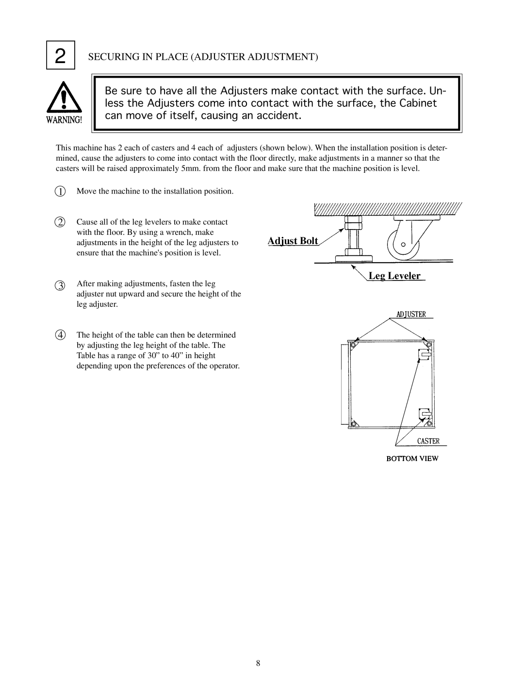 Sega Zombie Revenge manual Securing in Place Adjuster Adjustment 