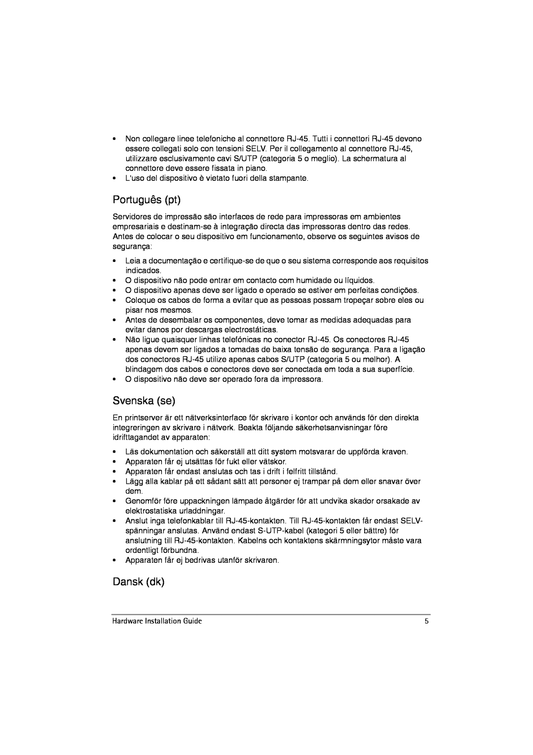SEH Computertechnik PS1109 manual Português pt, Svenska se, Dansk dk 