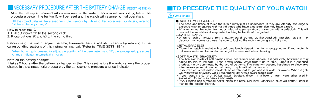 Seiko 7K32 manual To Preserve the Quality of Your Watch 