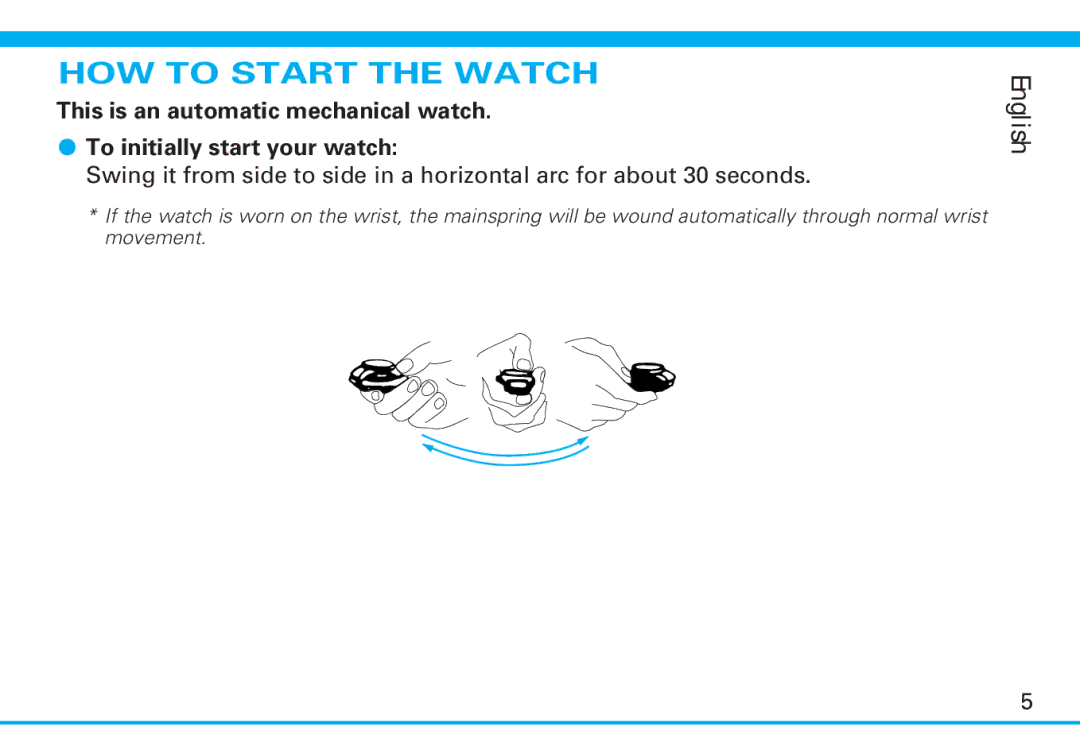 Seiko 7S26 manual HOW to Start the Watch 