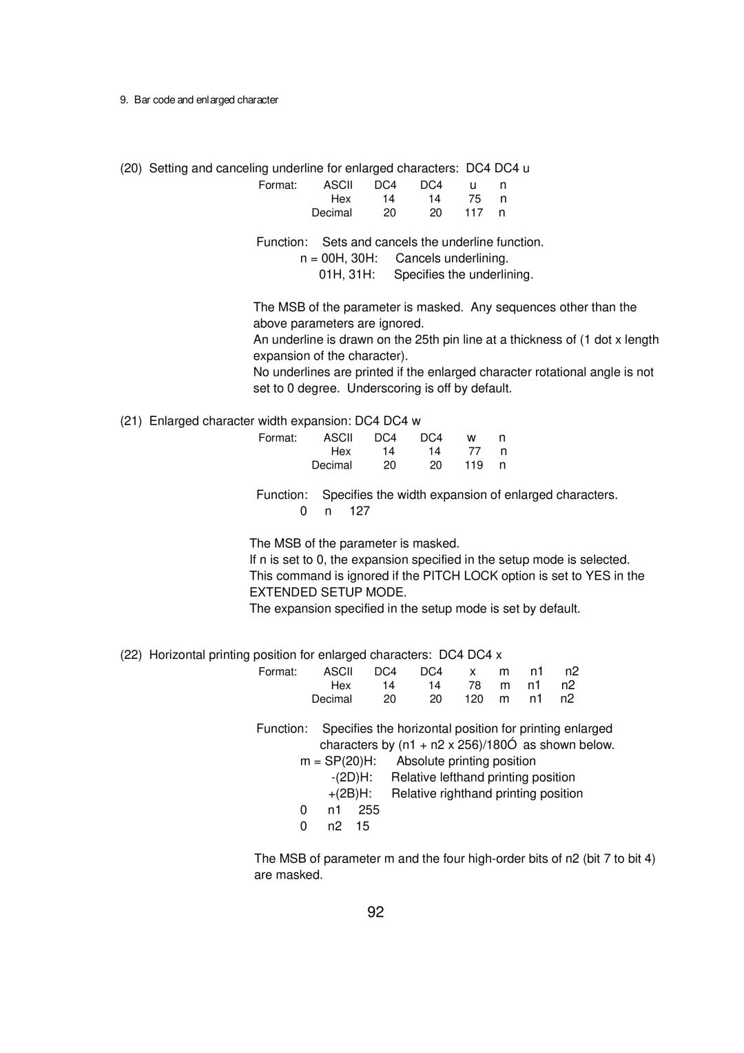 Seiko BX-900 owner manual Extended Setup Mode 