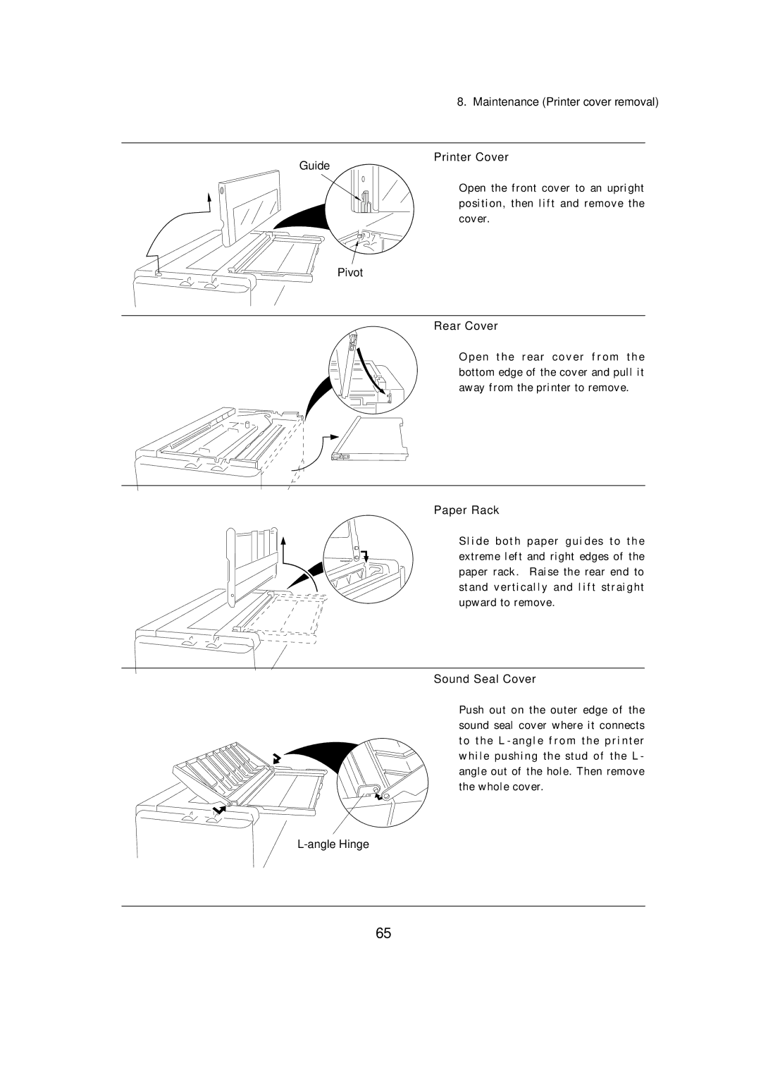 Seiko BX-900 owner manual Printer Cover 