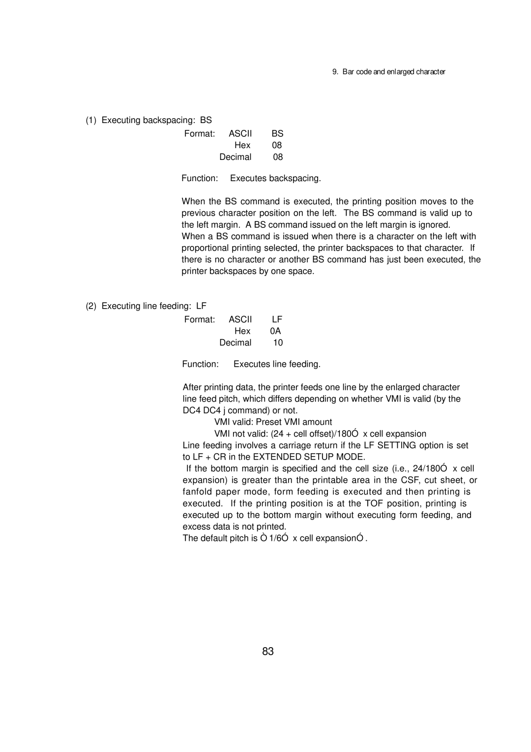 Seiko BX-900 owner manual Ascii 