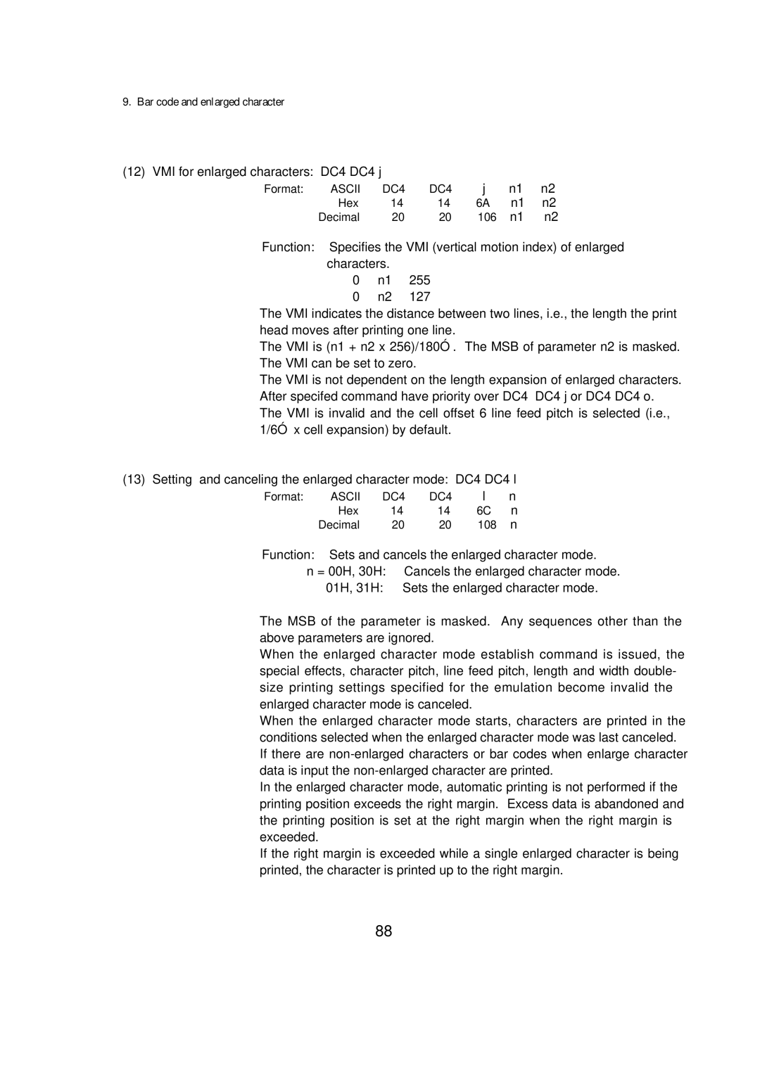 Seiko BX-900 owner manual VMI for enlarged characters DC4 DC4 j 