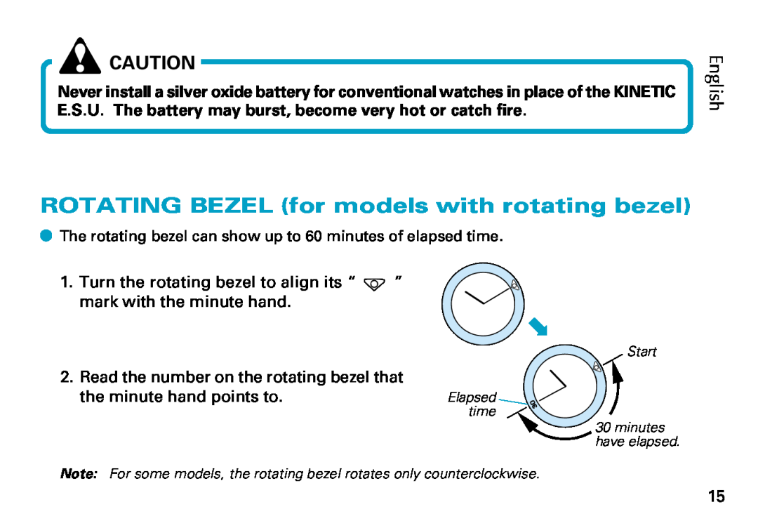 Seiko Cal. 5J22 5J32 manual ROTATING BEZEL for models with rotating bezel, English 