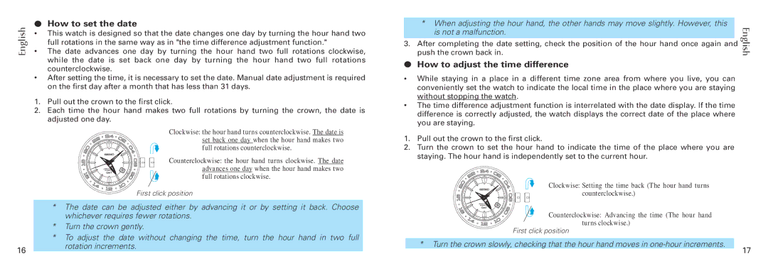 Seiko Cal 5M65 manual How to set the date 