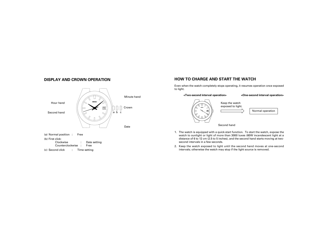 Seiko CAL. 5Y75 manual Two-second interval operation 