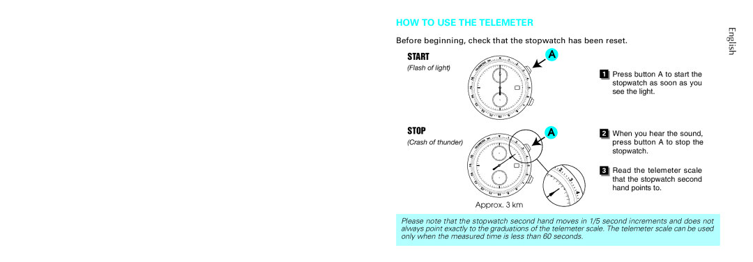 Seiko CAL. 7T94 manual HOW to USE the Telemeter 