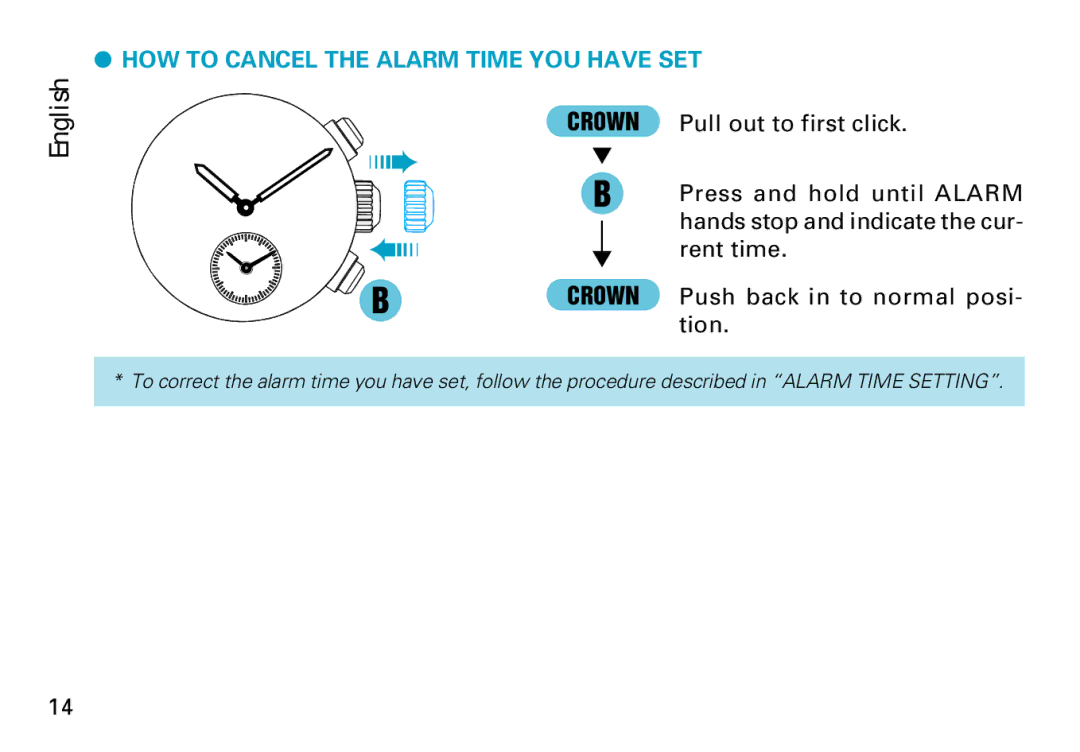 Seiko Cal.7T62 manual HOW to Cancel the Alarm Time YOU have SET 