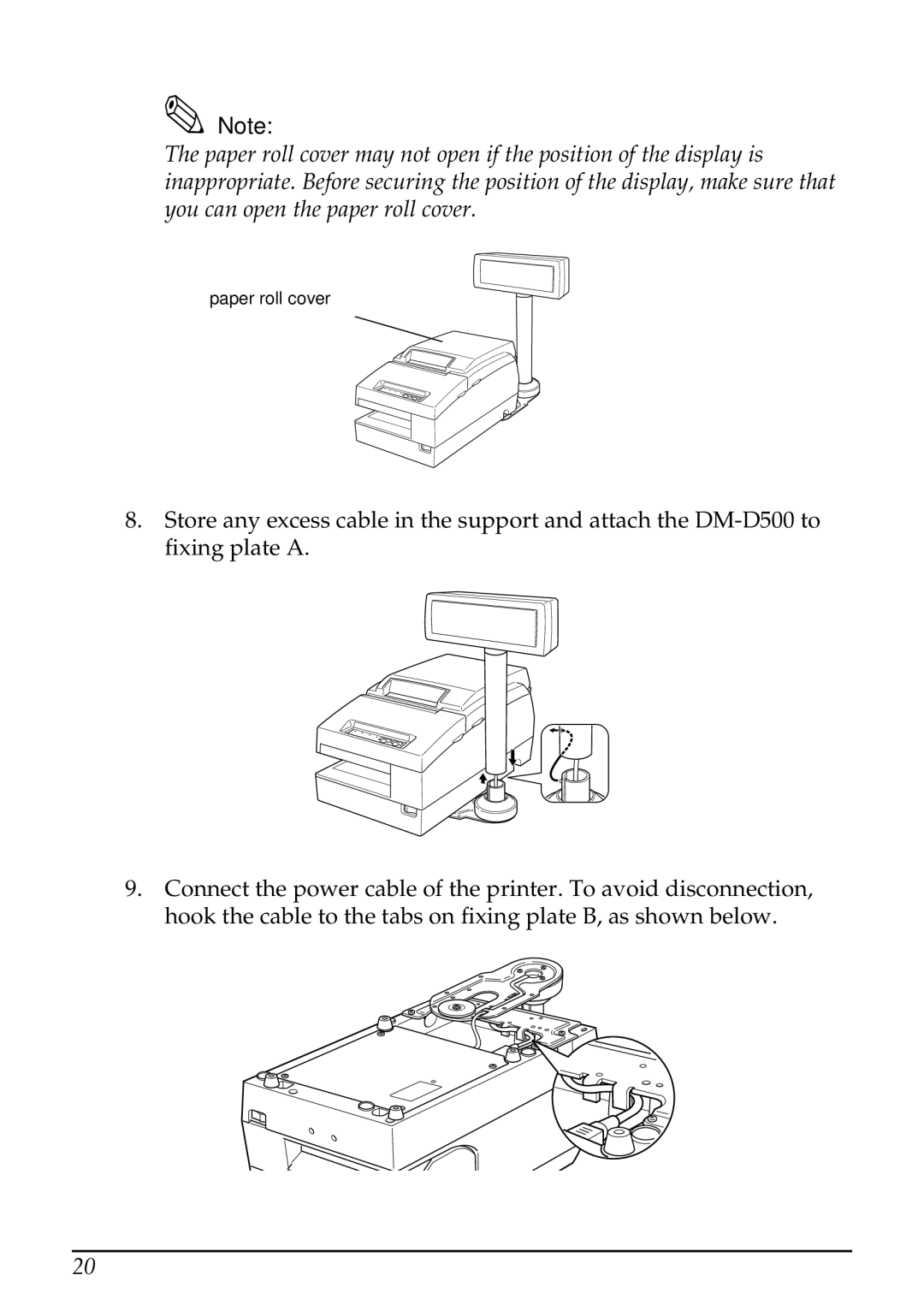 Seiko Group 201 installation manual Paper roll cover 