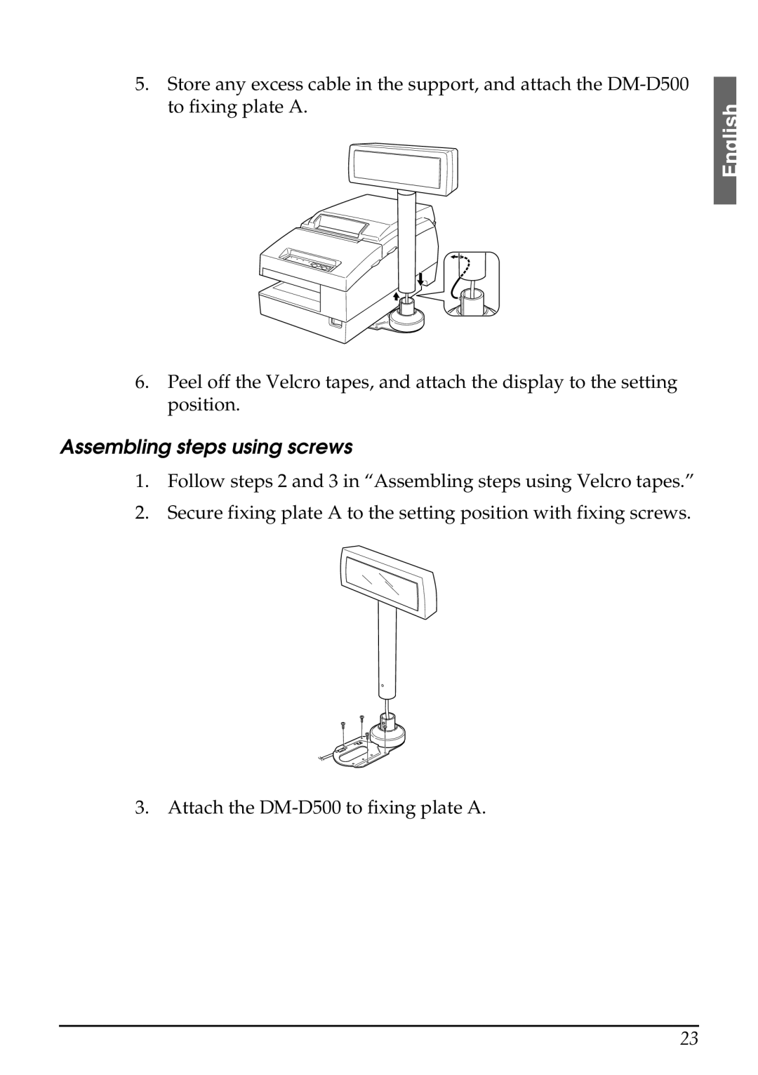 Seiko Group 201 installation manual Assembling steps using screws 