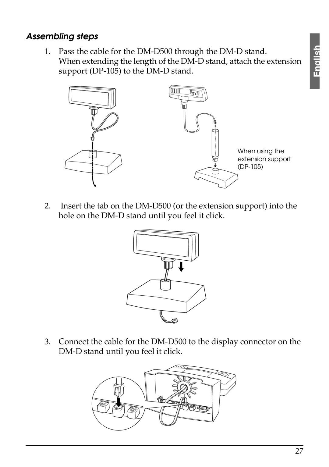 Seiko Group 201 installation manual When using the extension support DP-105 