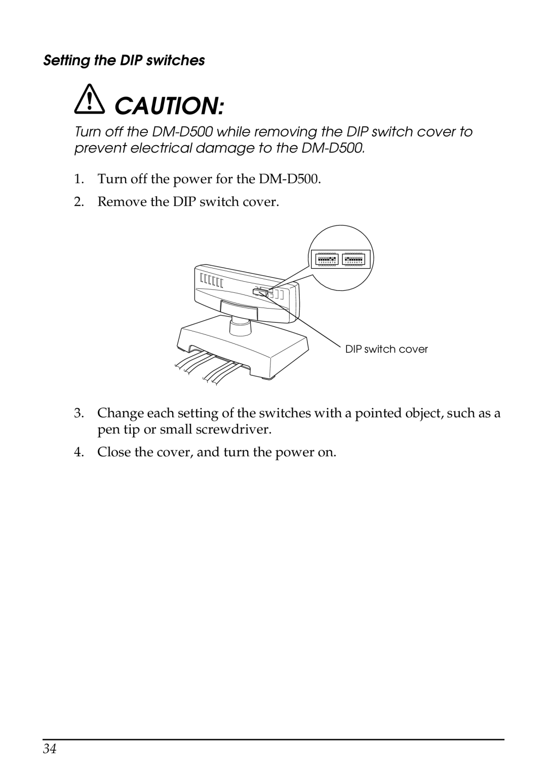 Seiko Group 201 installation manual Setting the DIP switches 