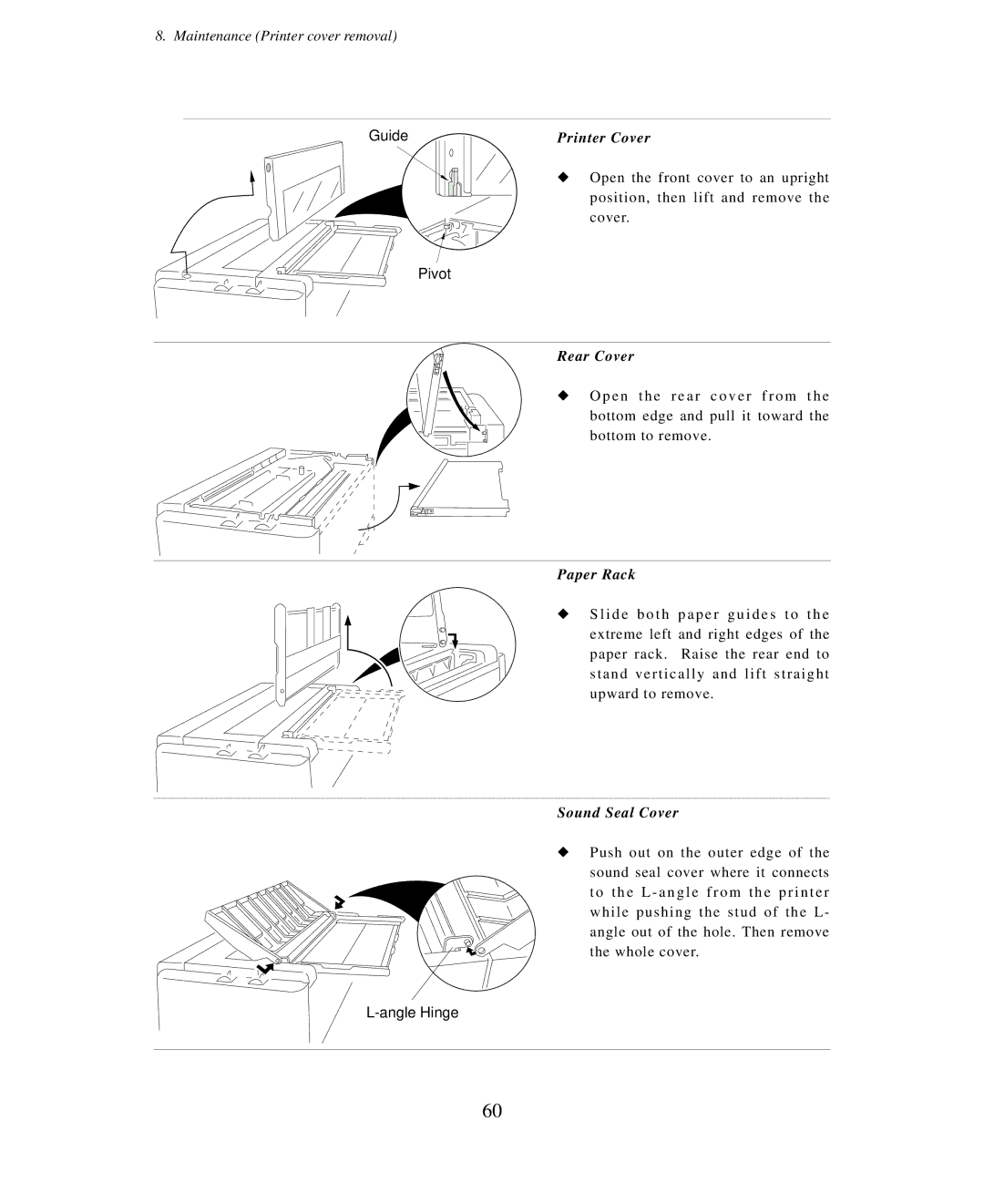 Seiko Group BP-6000 owner manual Printer Cover 