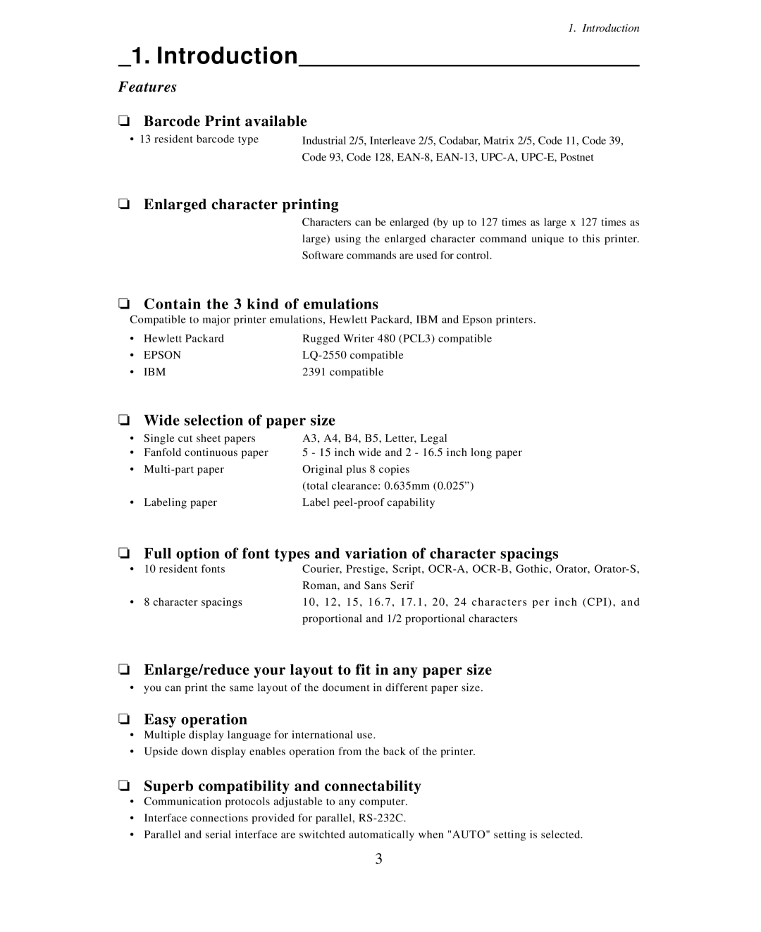 Seiko Group BP-9000 owner manual Introduction, Features 