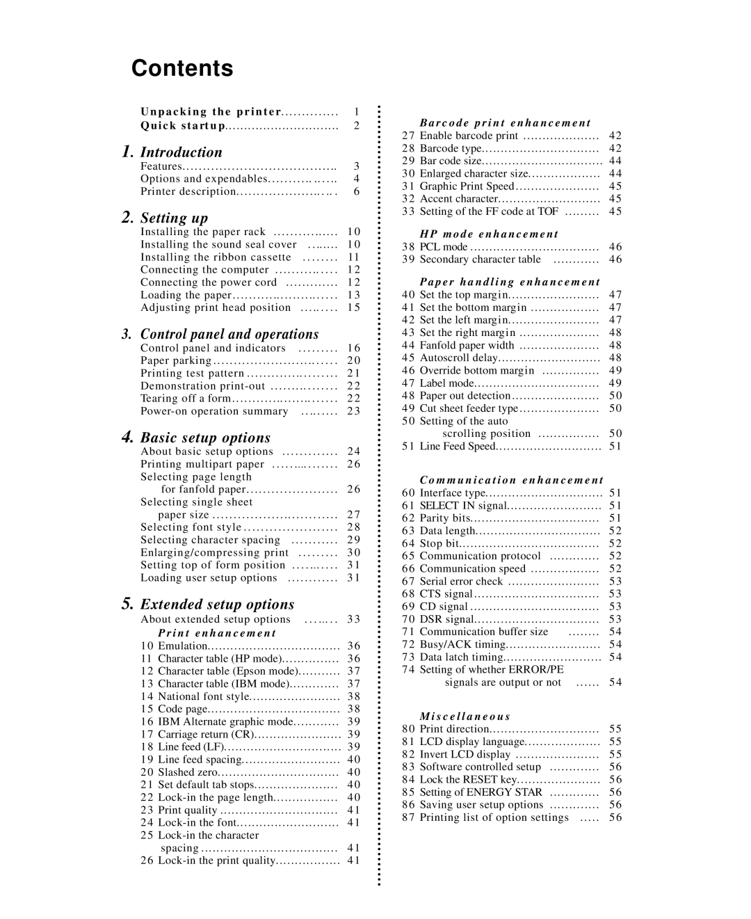 Seiko Group BP-9000 owner manual Contents 