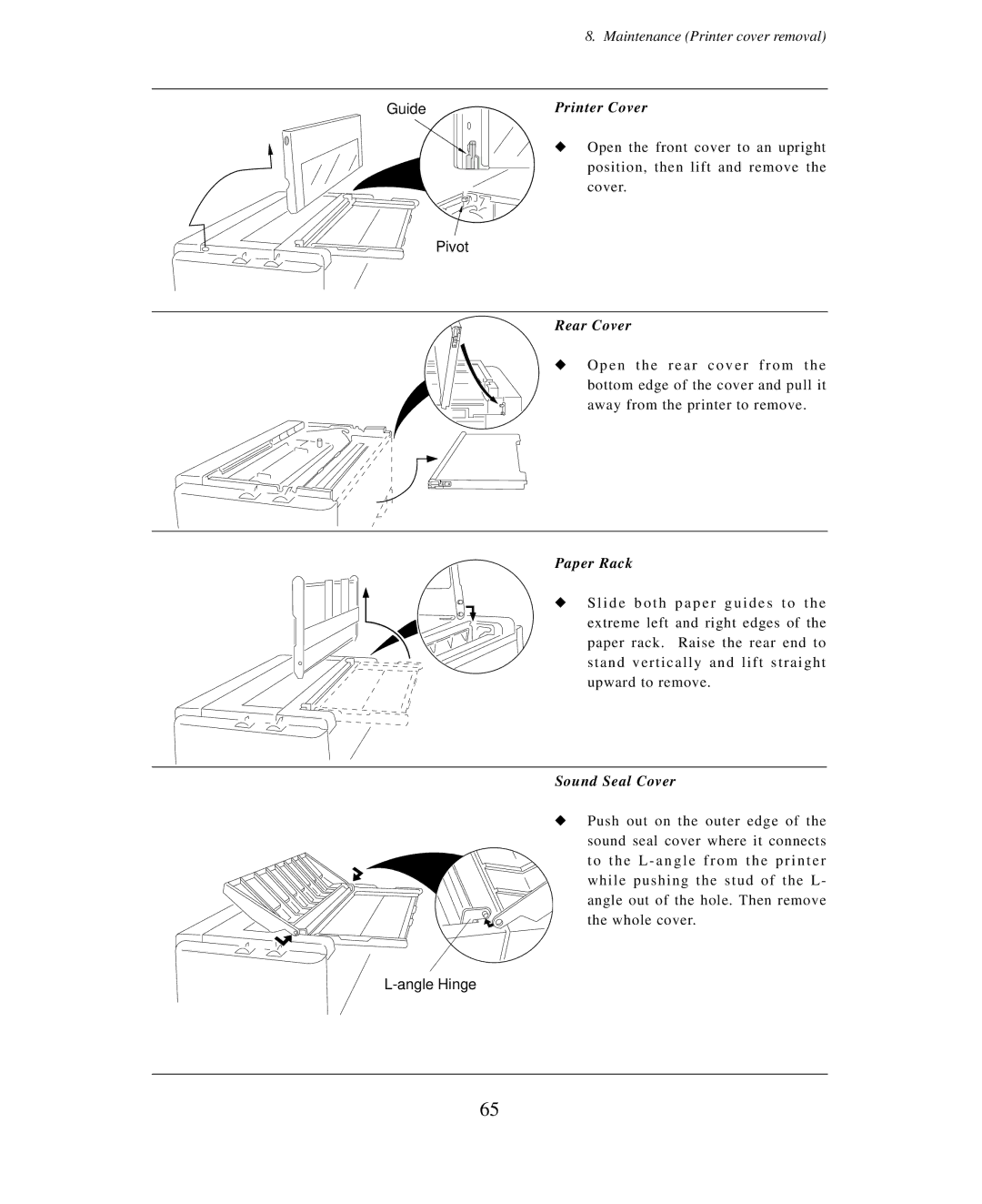 Seiko Group BP-9000 owner manual Printer Cover 