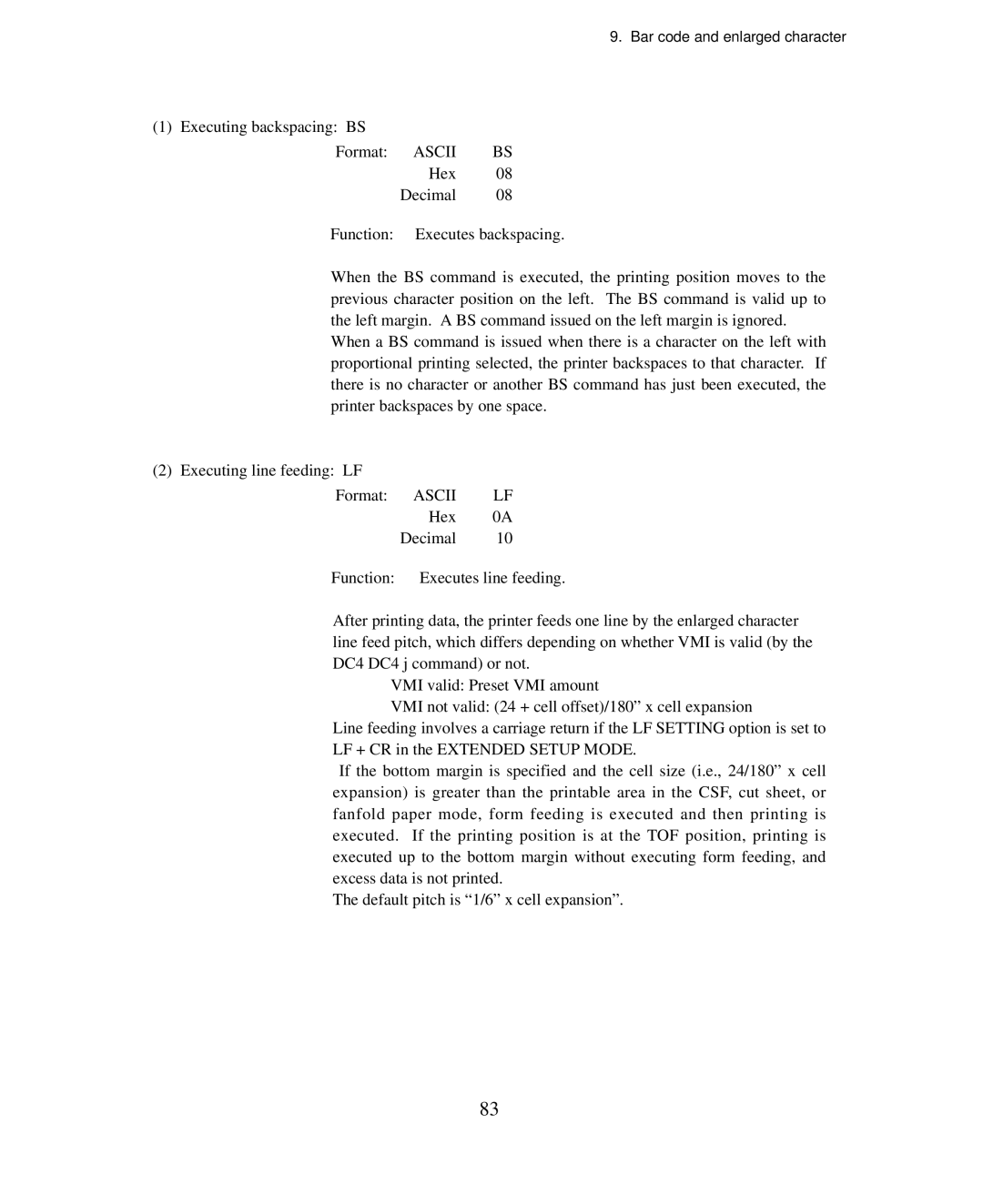 Seiko Group BP-9000 owner manual Ascii 