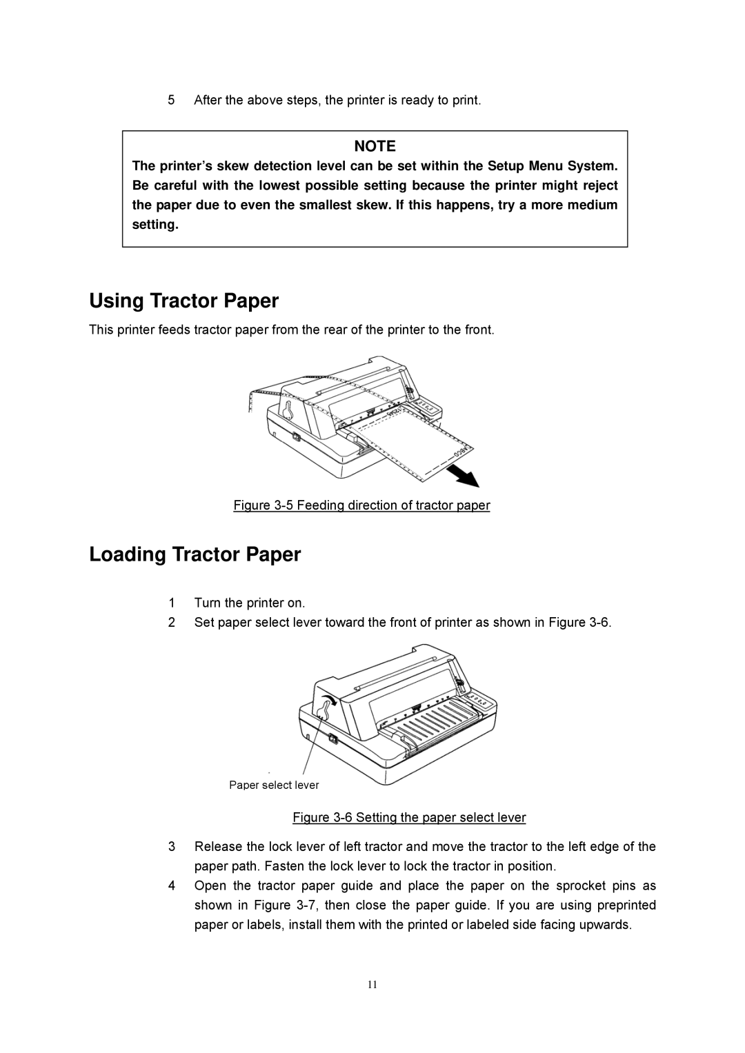 Seiko Group FB 380 user manual Using Tractor Paper, Loading Tractor Paper 