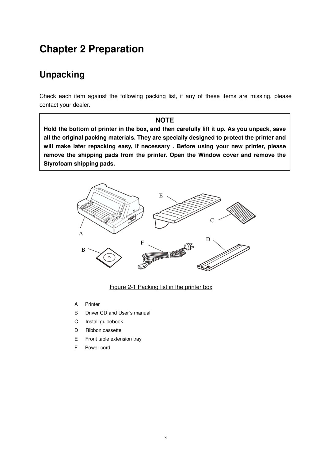 Seiko Group FB 380 user manual Preparation, Unpacking 