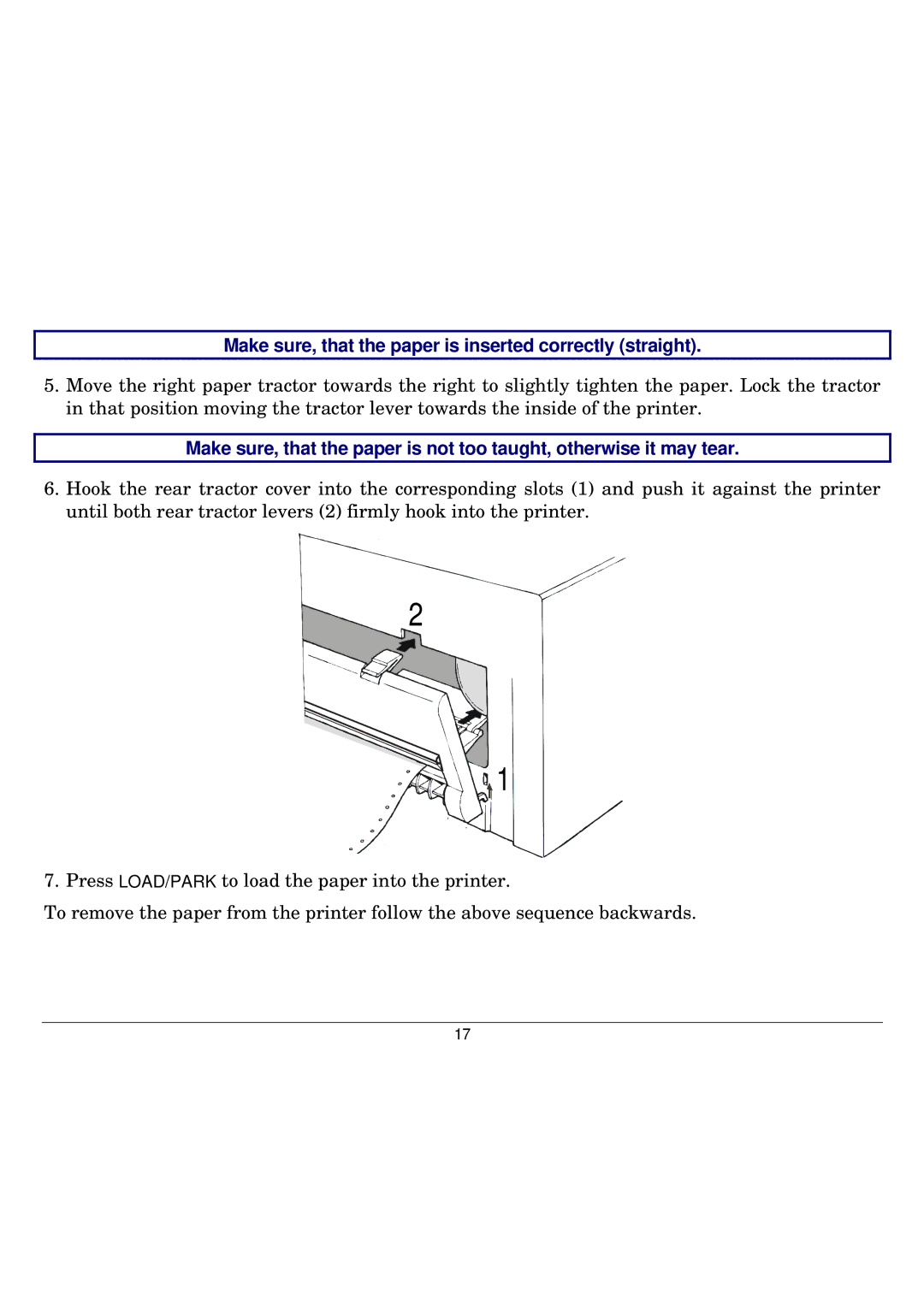 Seiko Group FB300 manual Make sure, that the paper is inserted correctly straight 