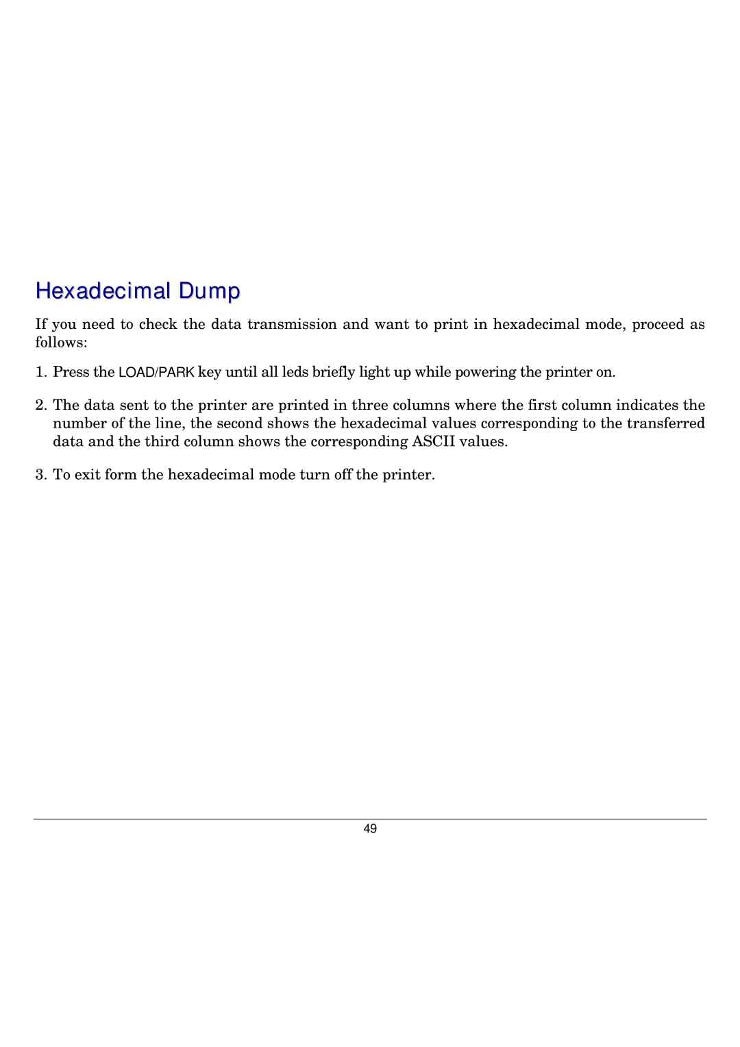 Seiko Group FB300 manual Hexadecimal Dump 