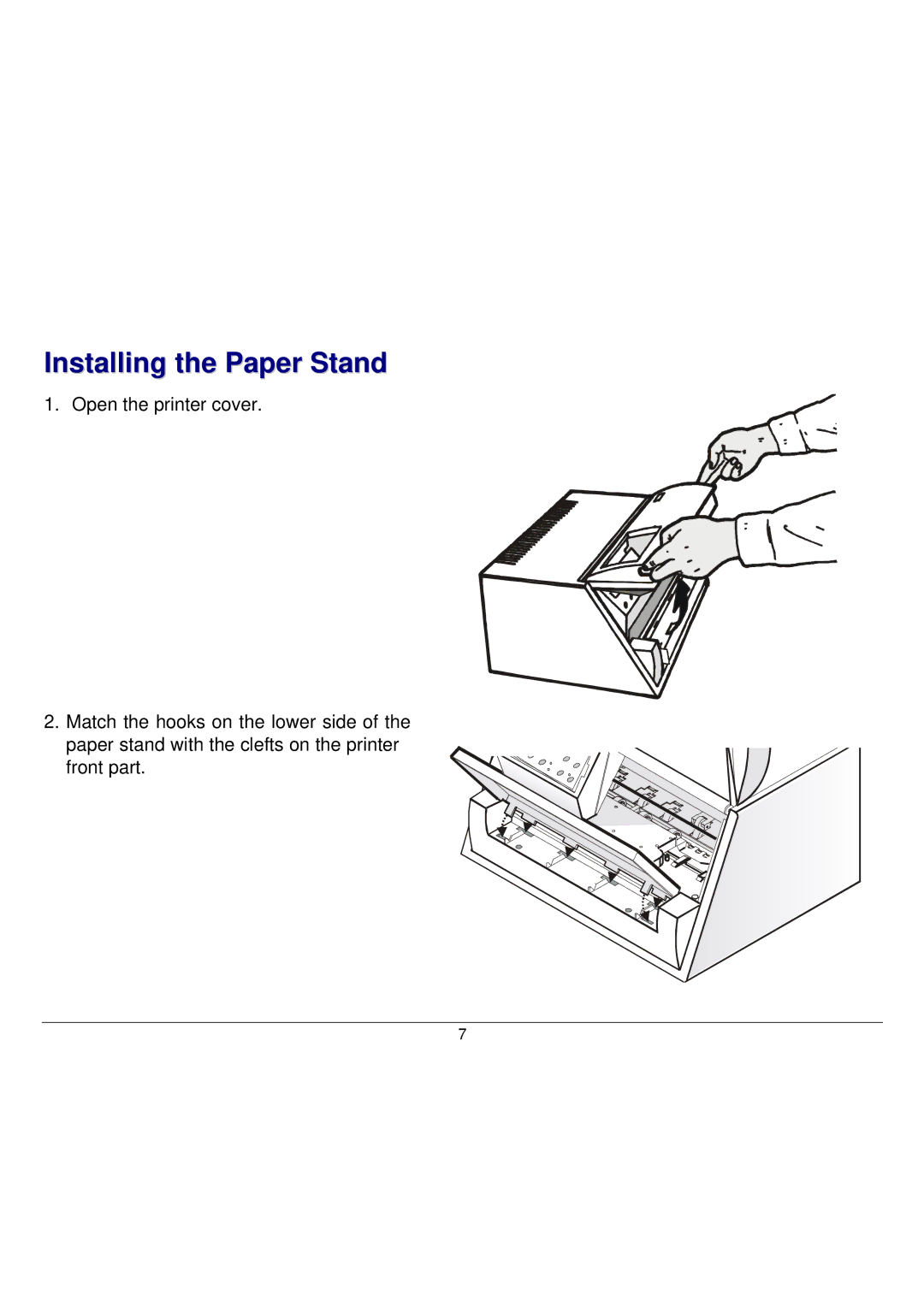 Seiko Group FB300 manual Installing the Paper Stand 