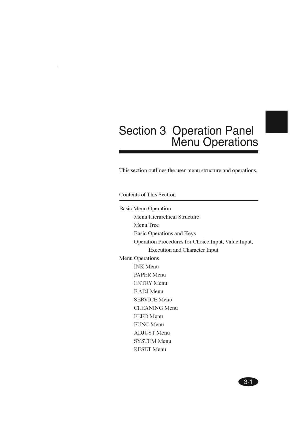 Seiko Group IP-6600 manual Operation Panel Menu Operations 