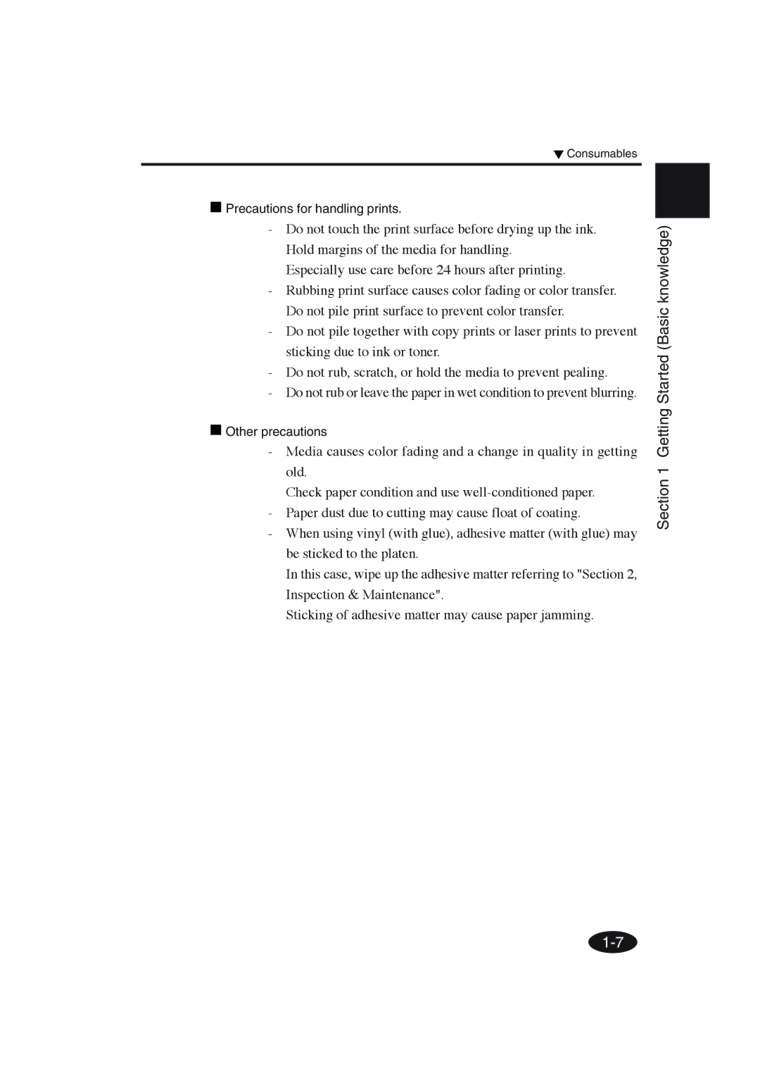 Seiko Group IP-6600 manual Precautions for handling prints, Other precautions 