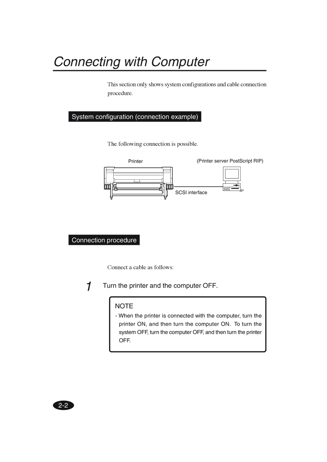 Seiko Group IP-6600 manual Connecting with Computer, System configuration connection example, Connection procedure 