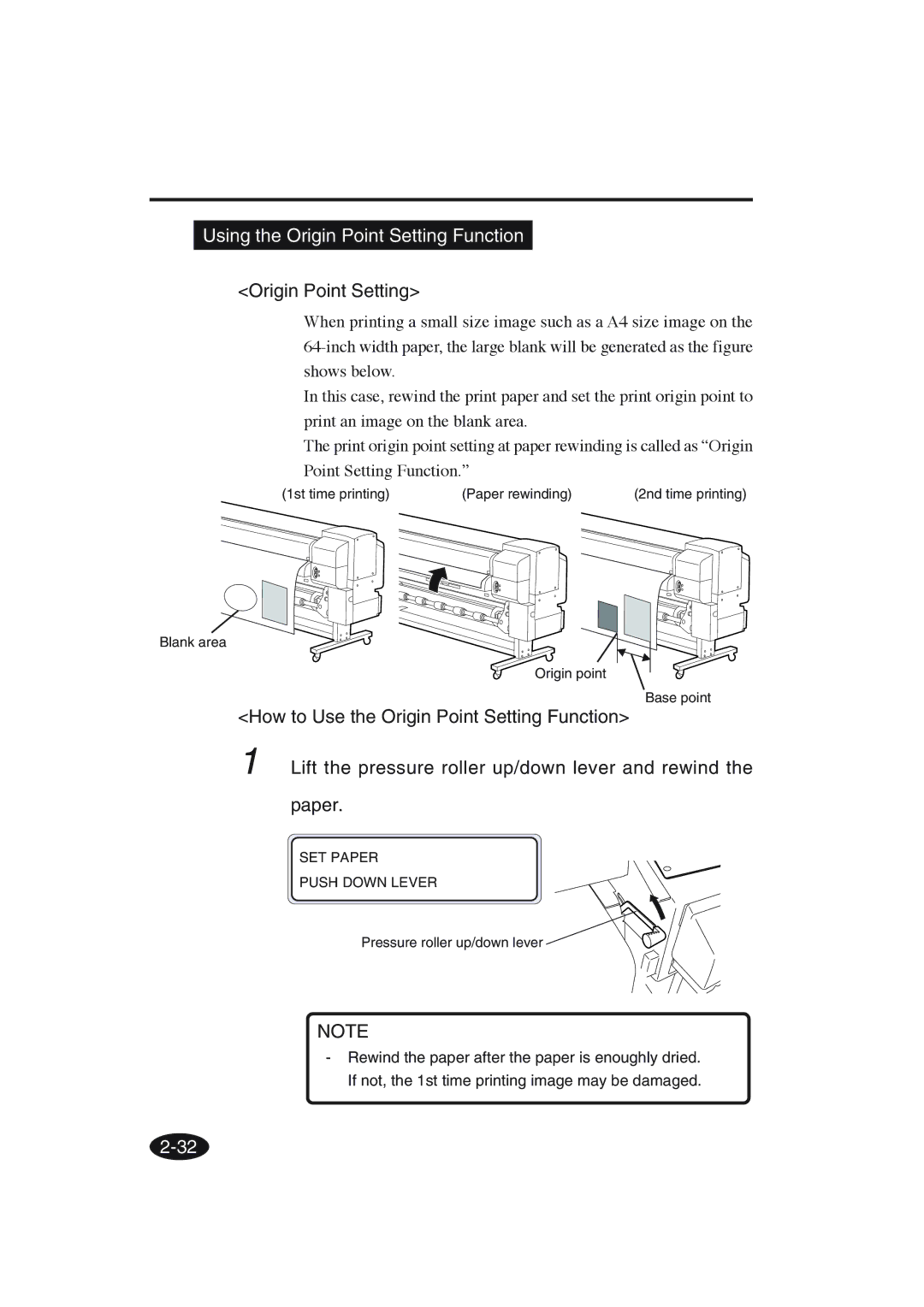 Seiko Group IP-6600 manual Using the Origin Point Setting Function 