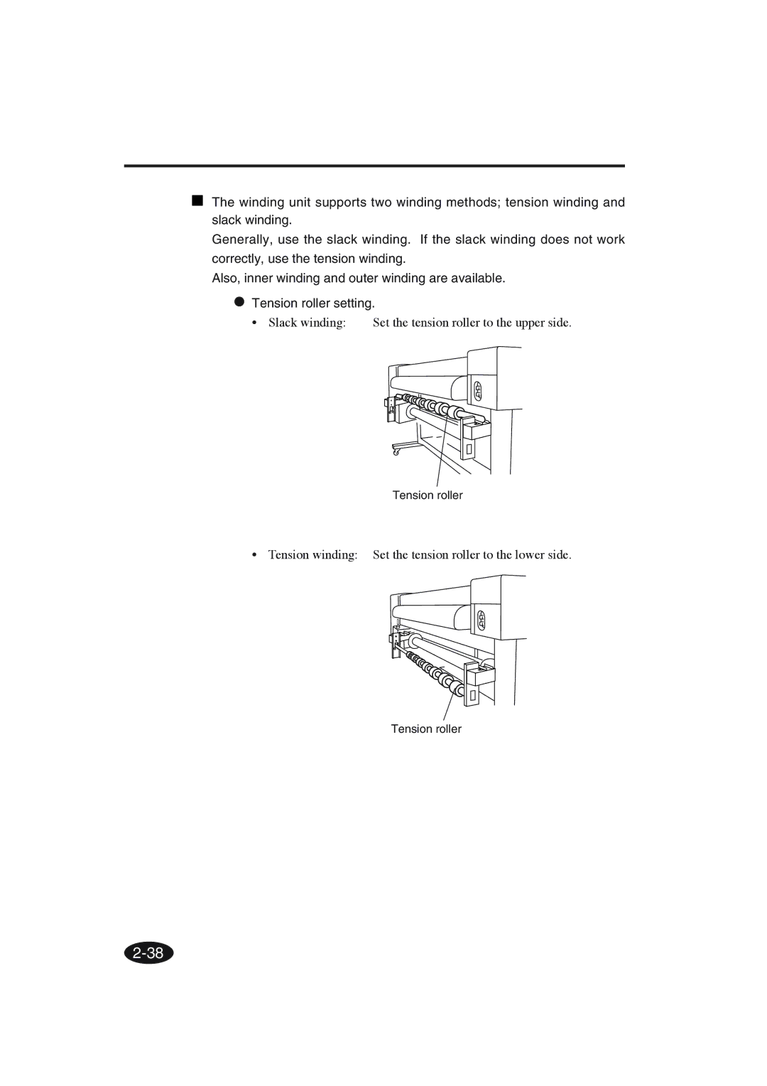 Seiko Group IP-6600 manual Slack winding Set the tension roller to the upper side 