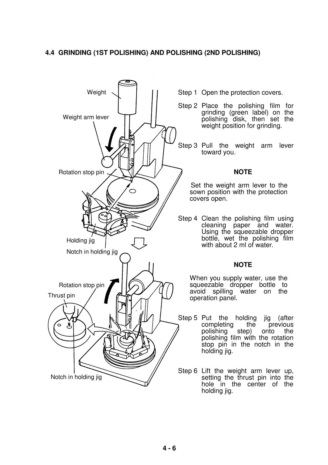 Seiko Group OFL-12 SERIES, OFL-127001, OFL-126001 instruction manual Grinding 1ST Polishing and Polishing 2ND Polishing 