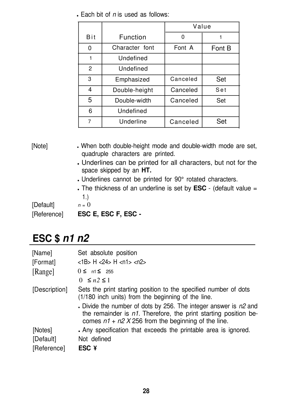 Seiko Group TM-L60 manual ESC $ n1 n2 