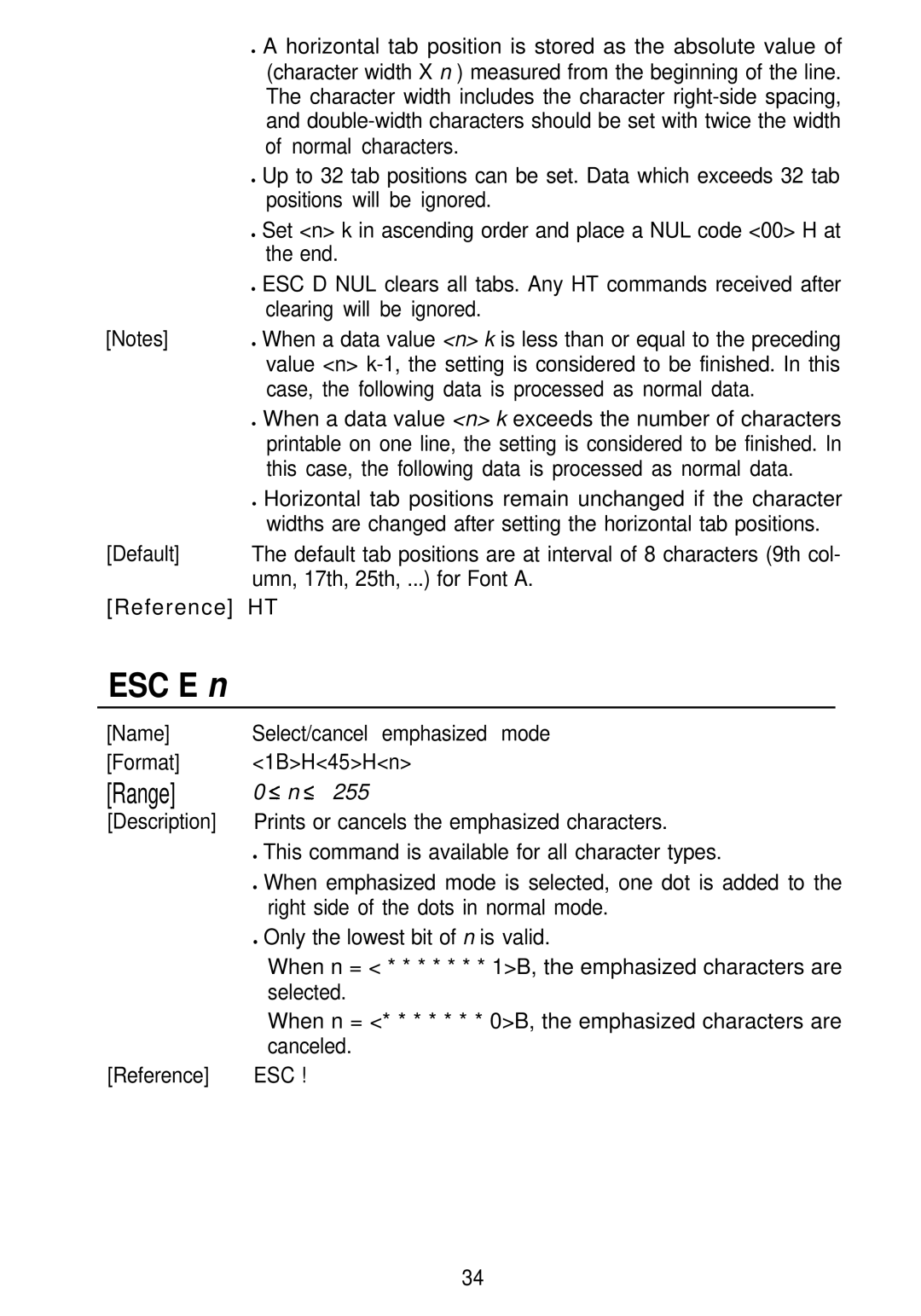 Seiko Group TM-L60 manual ESC E n, Range 