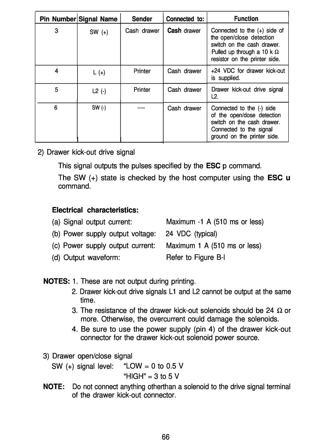 Seiko Group TM-L60 manual Electrical characteristics 