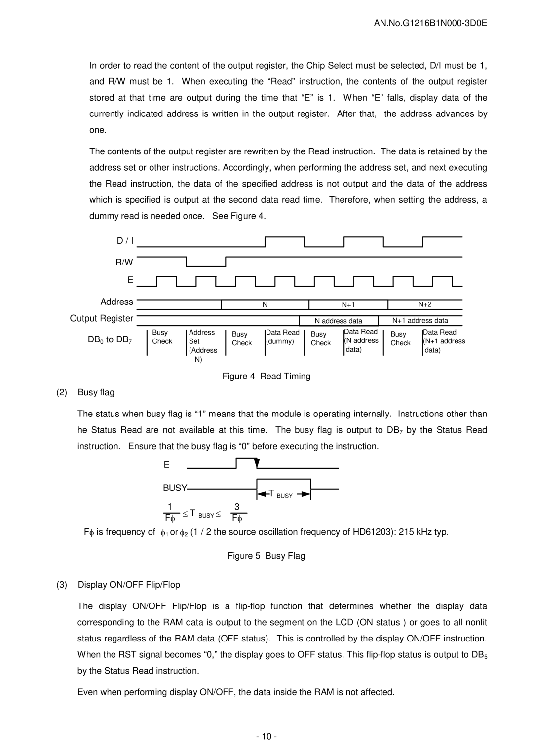 Seiko Instruments G1216B1N000-3D0E user manual Busy 