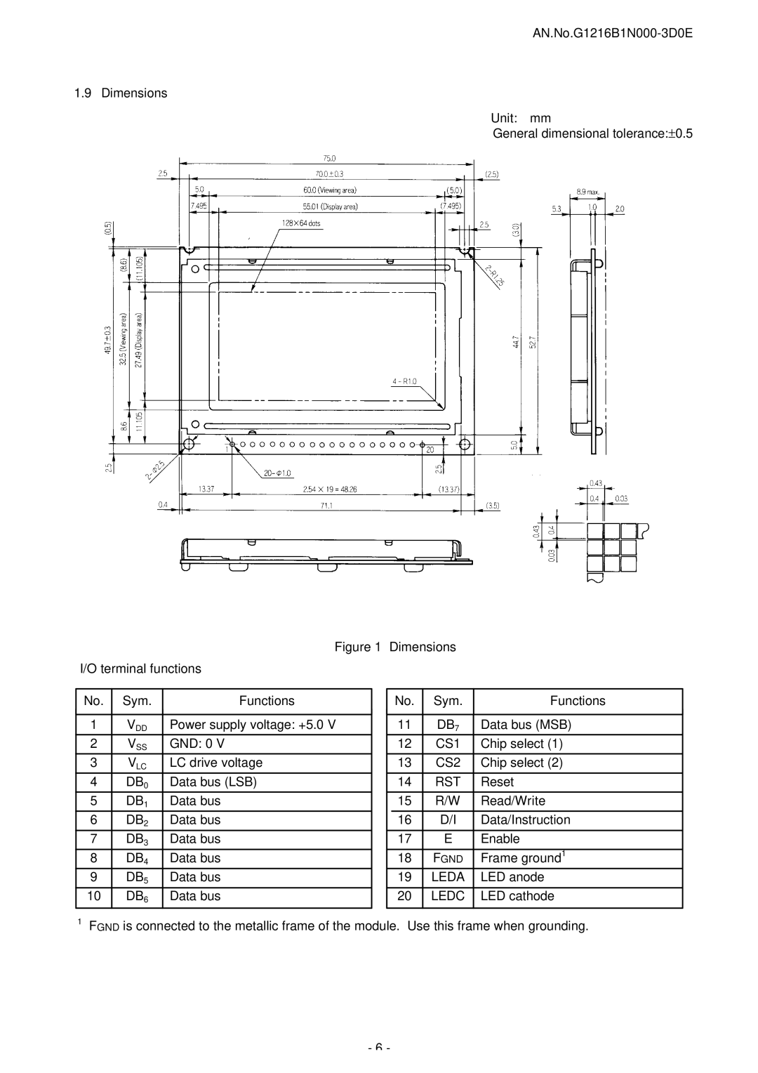 Seiko Instruments G1216B1N000-3D0E user manual DB0, DB1, DB2, DB3, DB4, DB5, DB6, DB7, CS1, CS2, Rst 