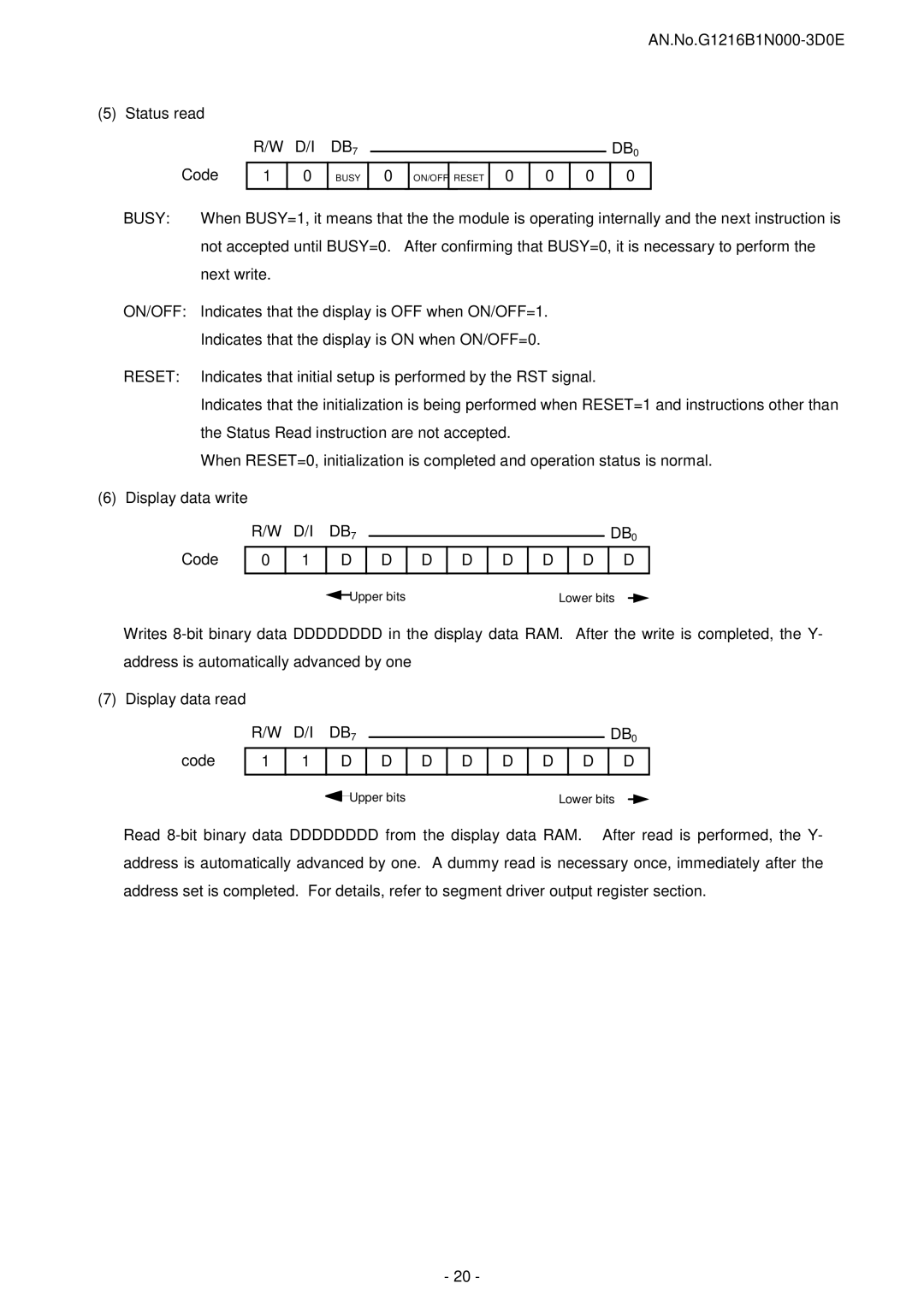 Seiko Instruments G1216B1N000 user manual Reset 