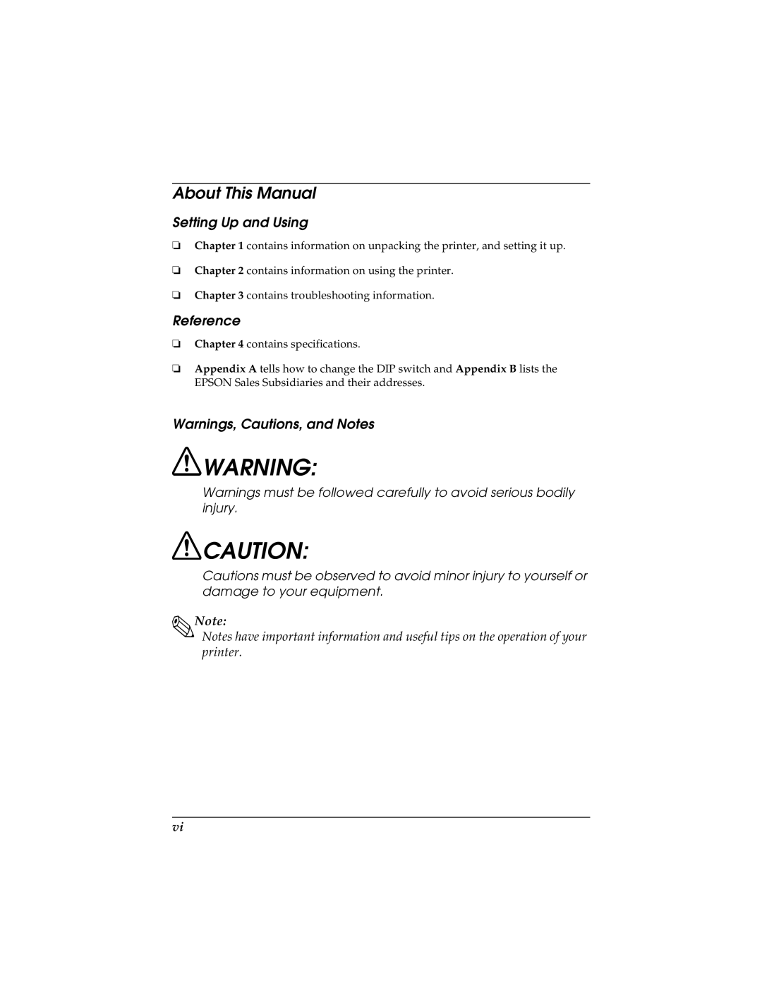 Seiko TM-U590/U590P manual About This Manual, Setting Up and Using, Reference 