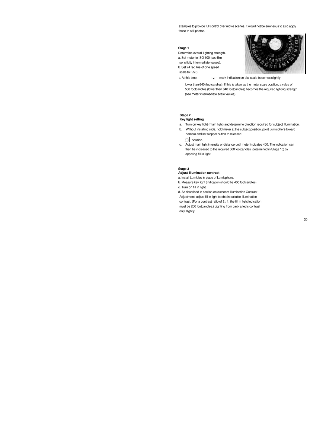 Sekonic L-398M manual Stage 