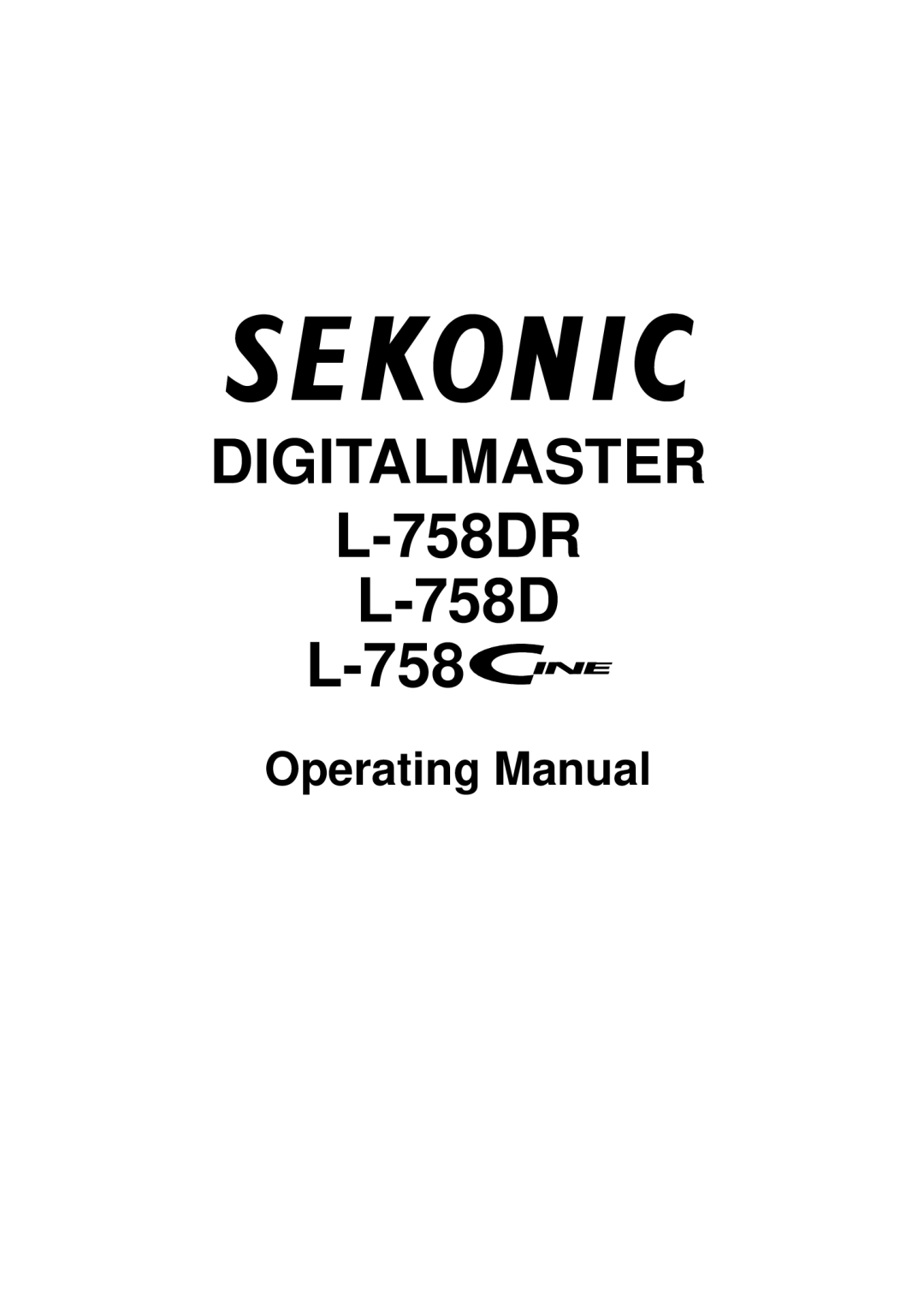 Sekonic L-758DR manual Digitalmaster 