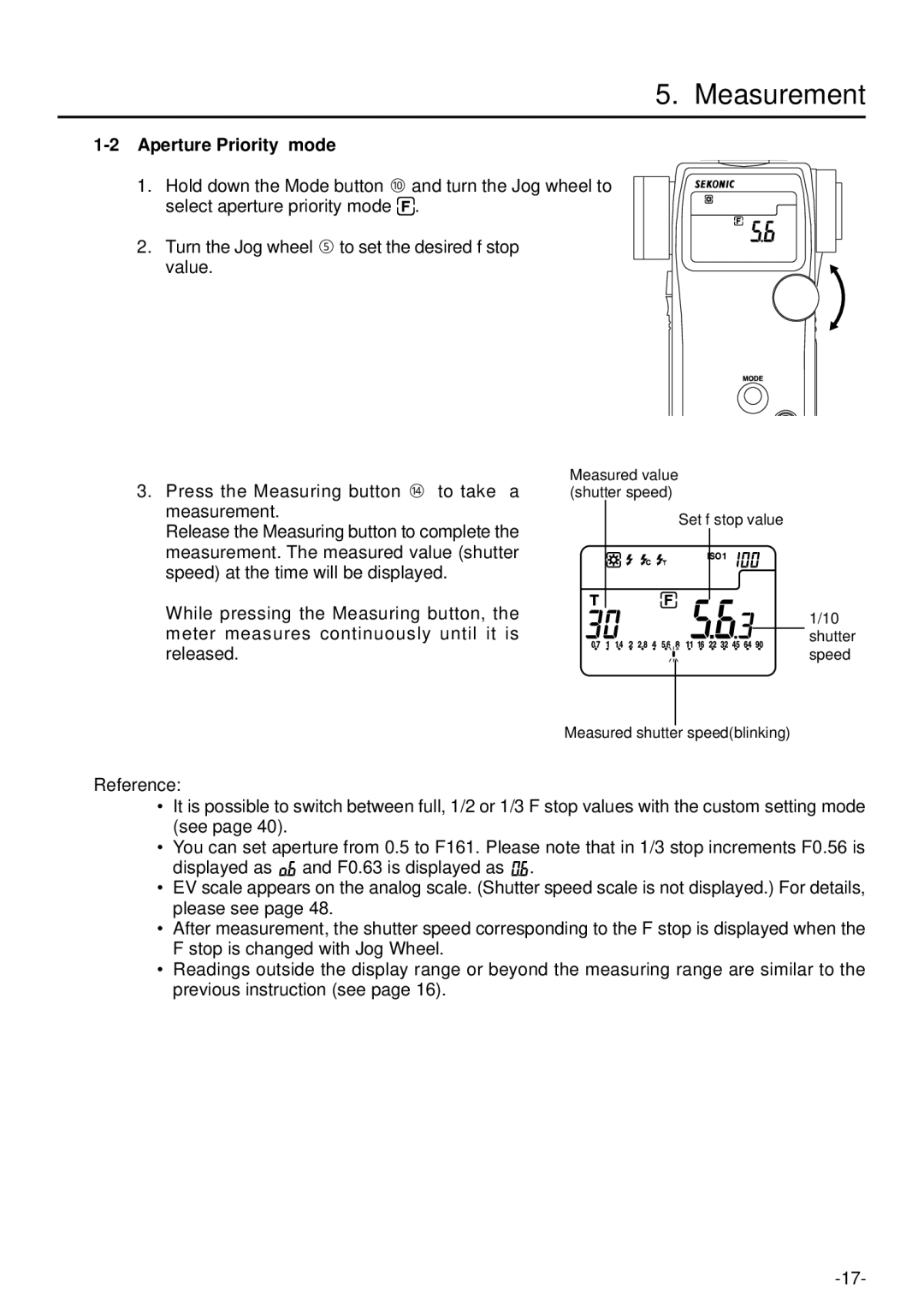 Sekonic L-758DR manual Aperture Priority mode 