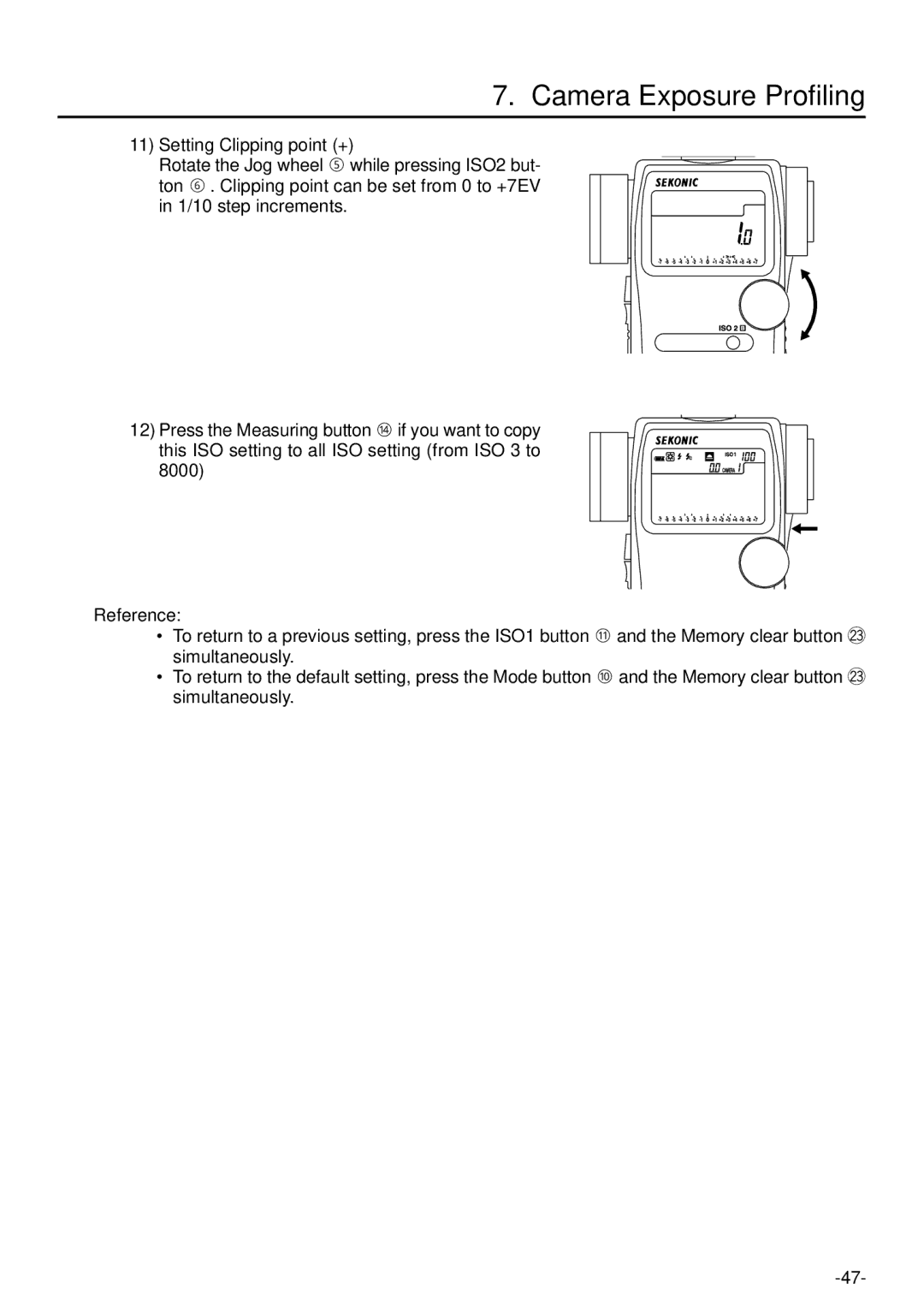 Sekonic L-758DR manual Camera Exposure Profiling 