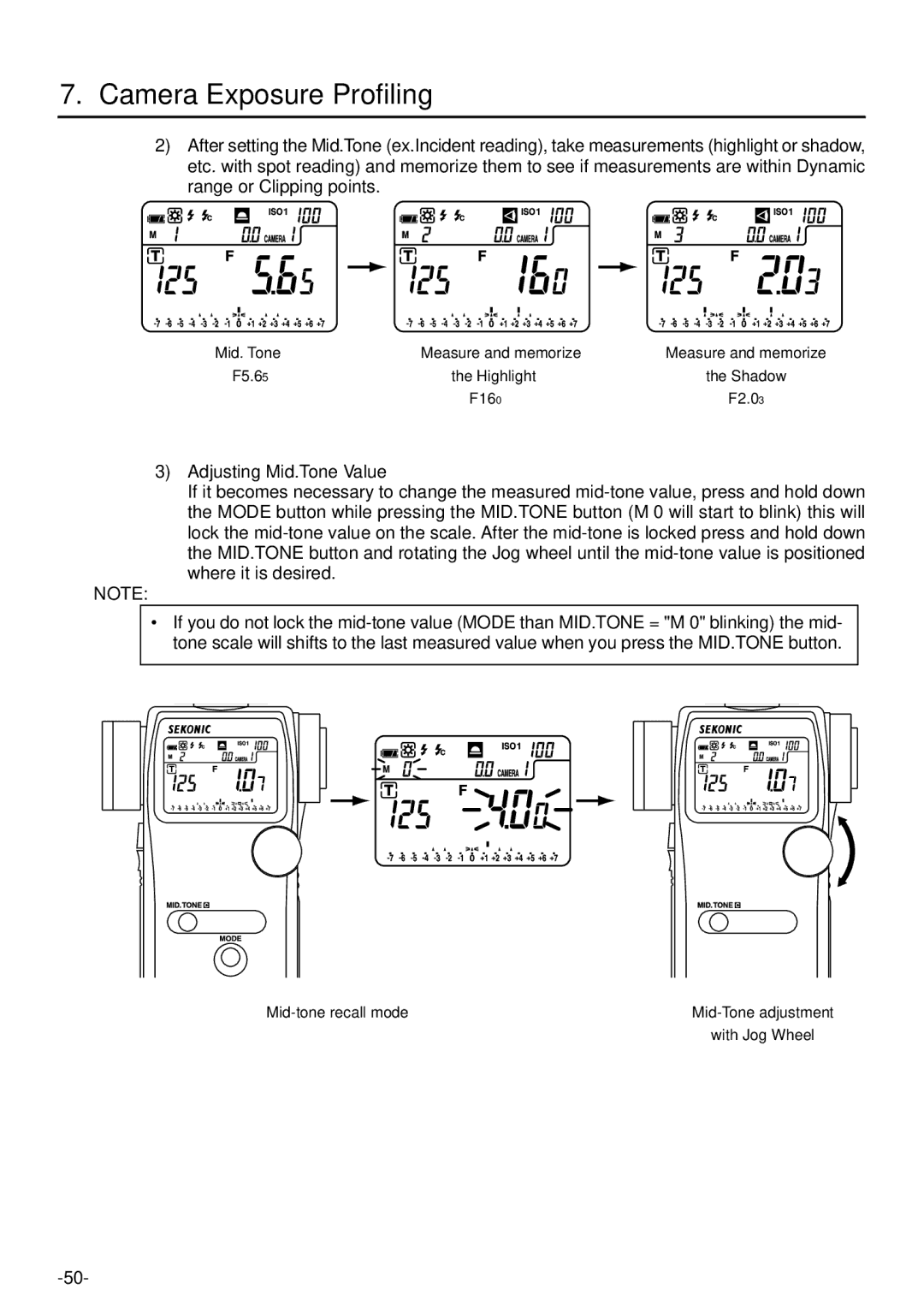 Sekonic L-758DR manual Camera Exposure Profiling 