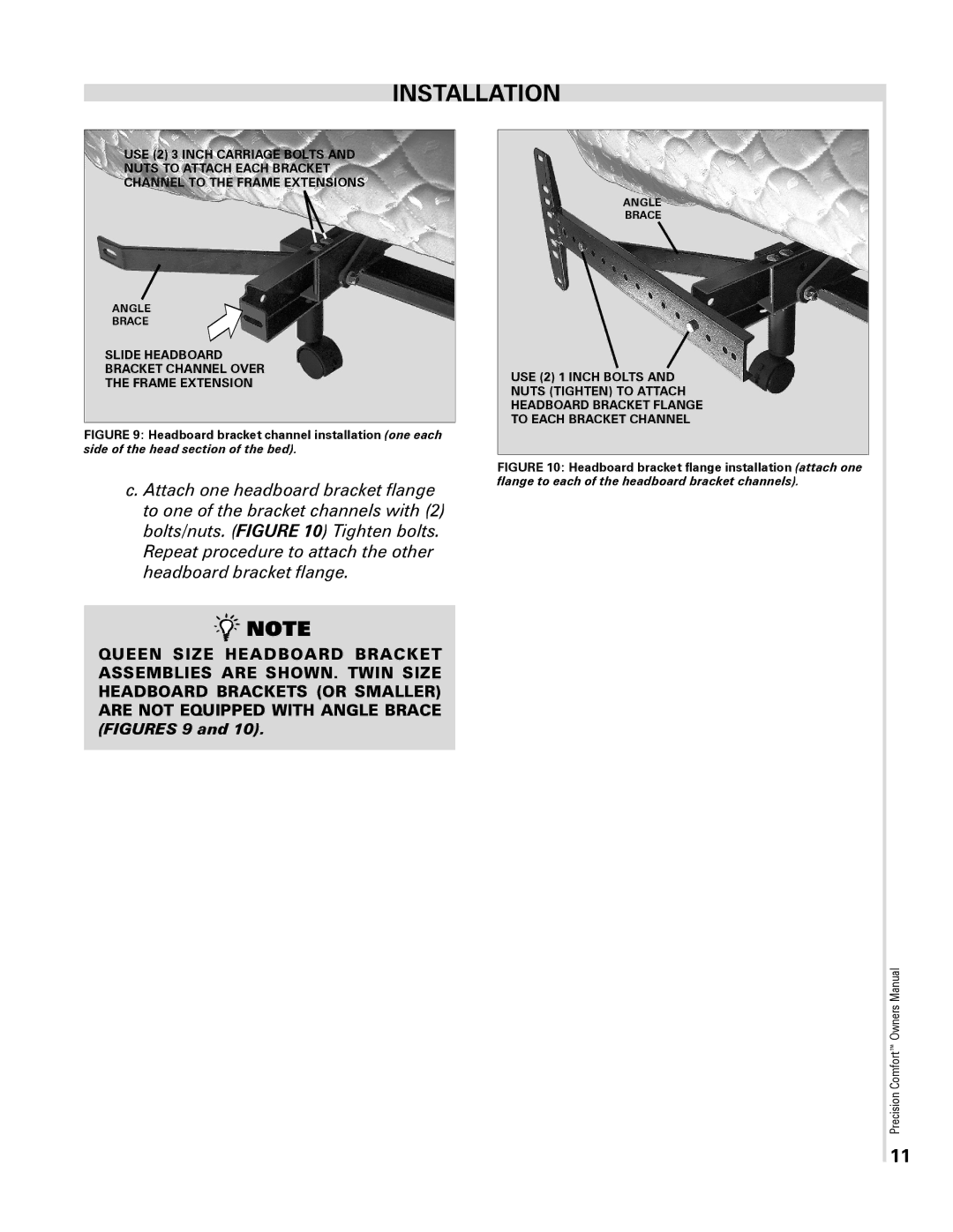 Select Comfort Precision Comfort Adjustable Foundation owner manual Figures 9 